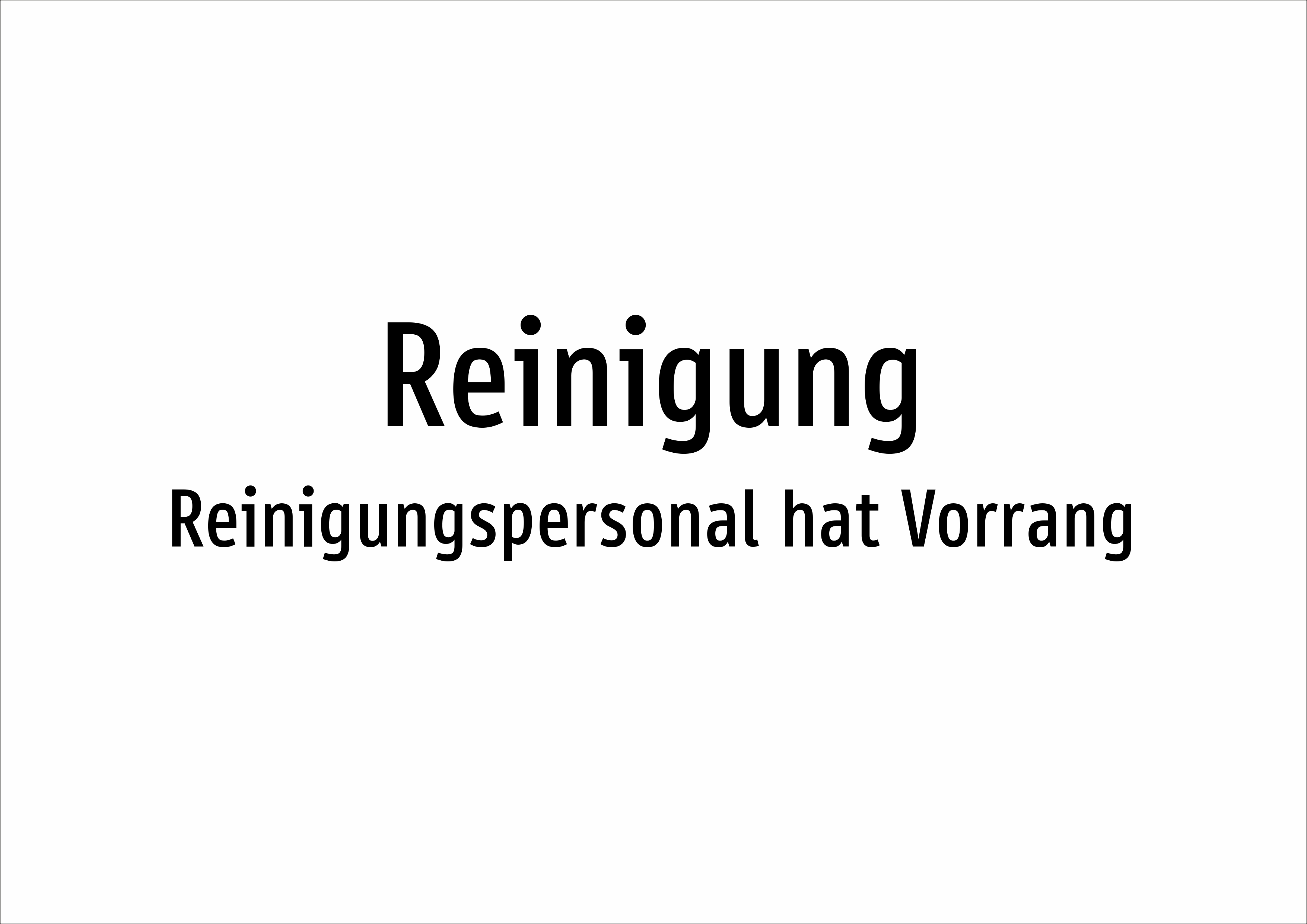 Reinigung - Reinigungspersonal hat Vorrang - Schild - Produktbild 2