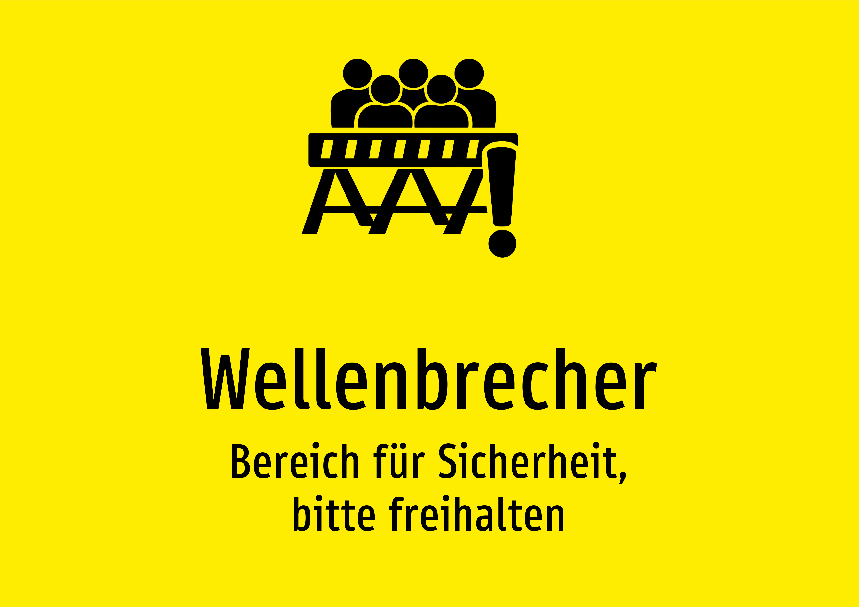 Wellenbrecher - Bereich für Sicherheit, bitte freihalten - Schild