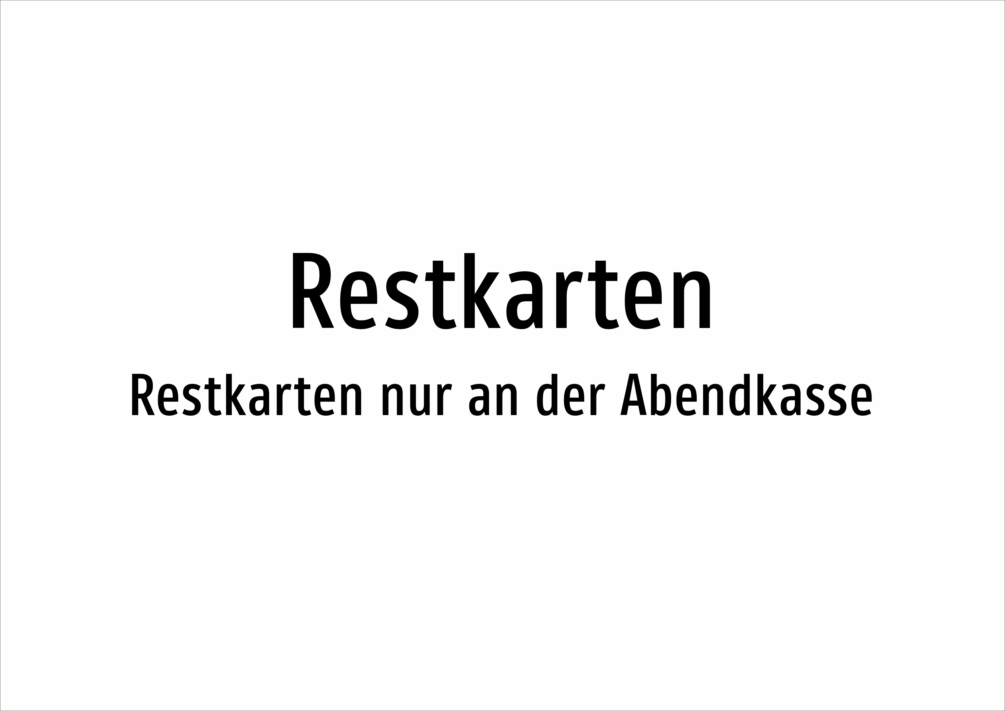 Restkarten - Restkarten nur an der Abendkasse - Schild - Produktbild 2