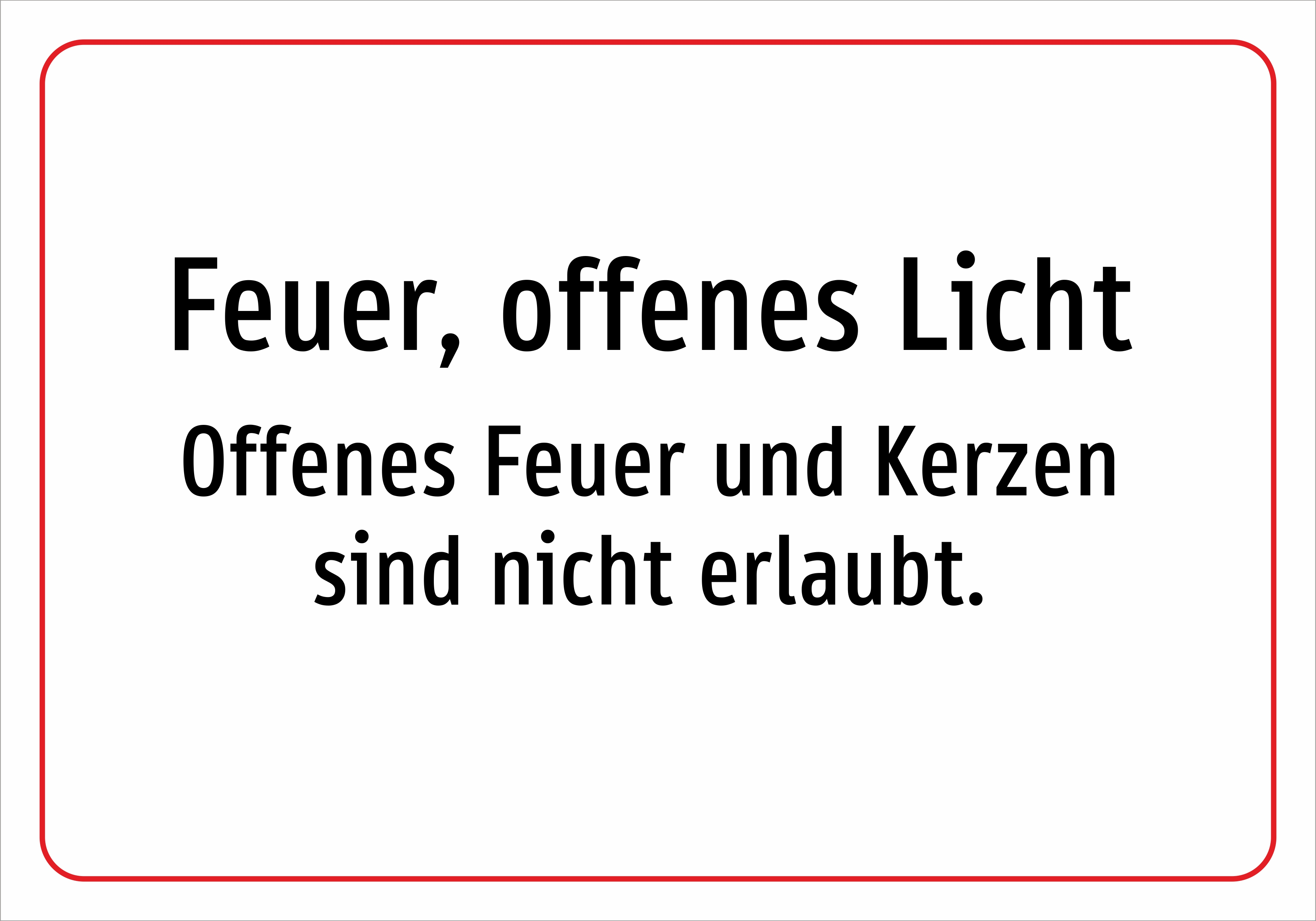 Feuer, offenes Licht - Offenes Feuer und Kerzen sind nicht erlaubt. - Schild - Produktbild 2
