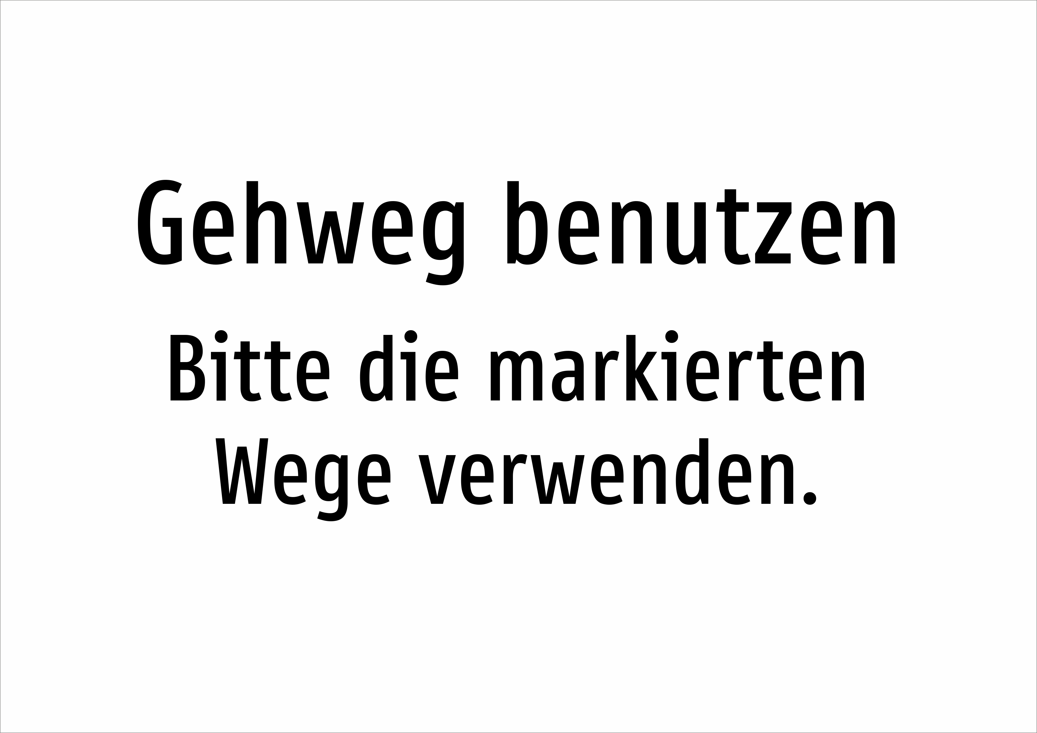 Gehweg benutzen - Bitte die markierten Wege verwenden. - Schild - Produktbild 2
