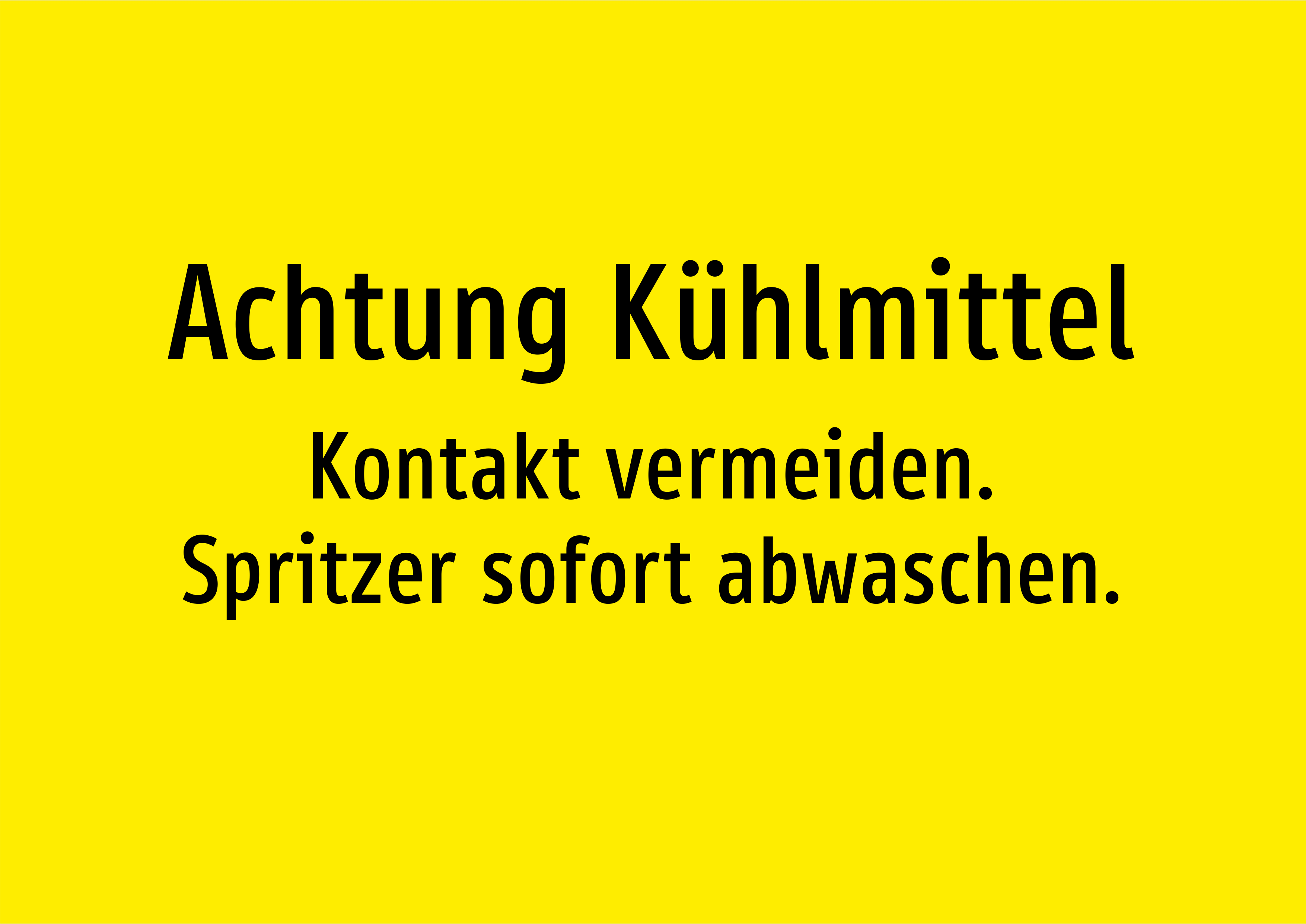 Achtung Kühlmittel - Kontakt vermeiden. Spritzer sofort abwaschen. - Schild - Produktbild 2