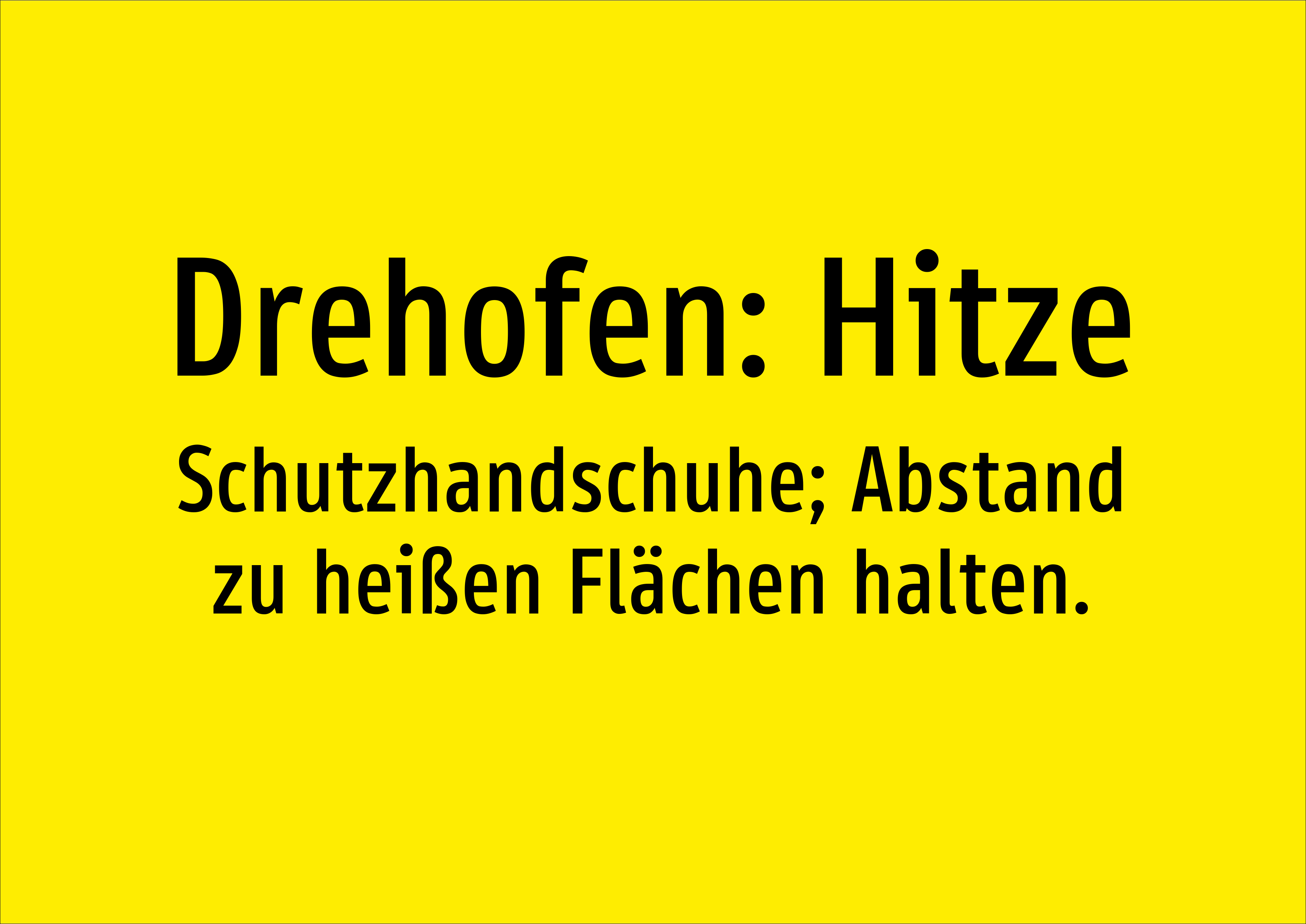 Drehofen: Hitze - Schutzhandschuhe; Abstand zu heißen Flächen halten. - Schild - Produktbild 2