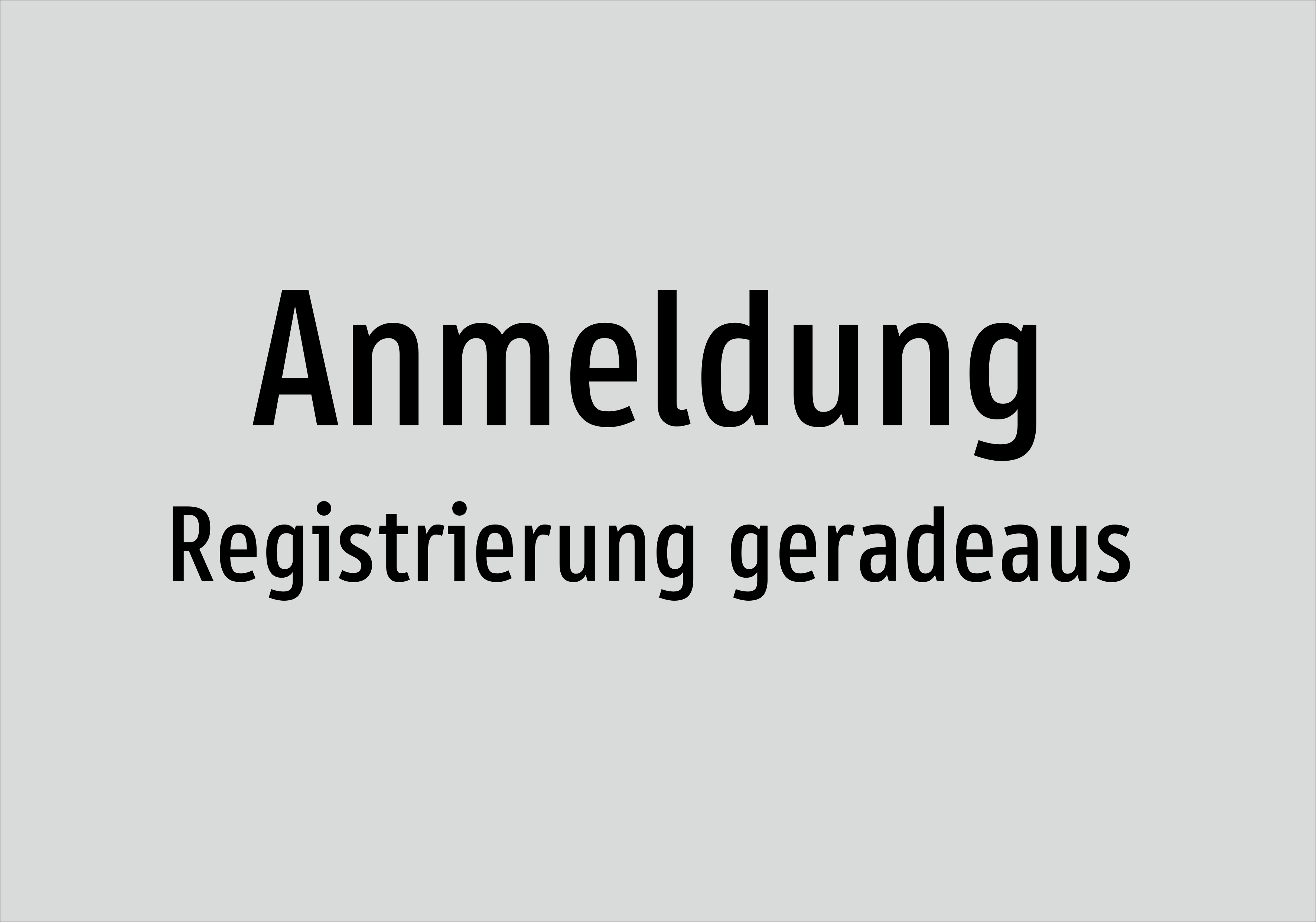 Anmeldung - Registrierung geradeaus - Schild - Produktbild 2