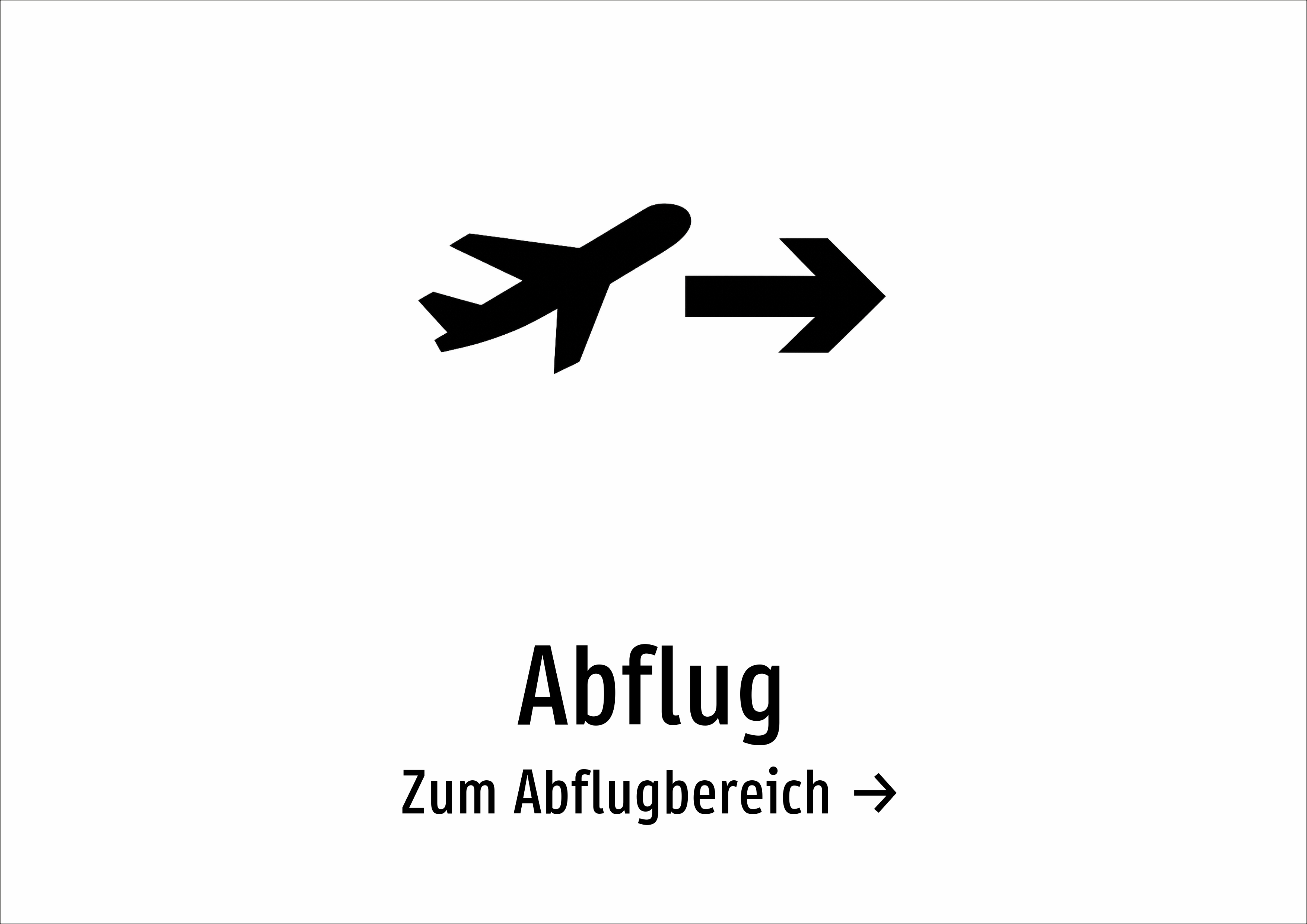 Abflug - Zum Abflugbereich → - Schild