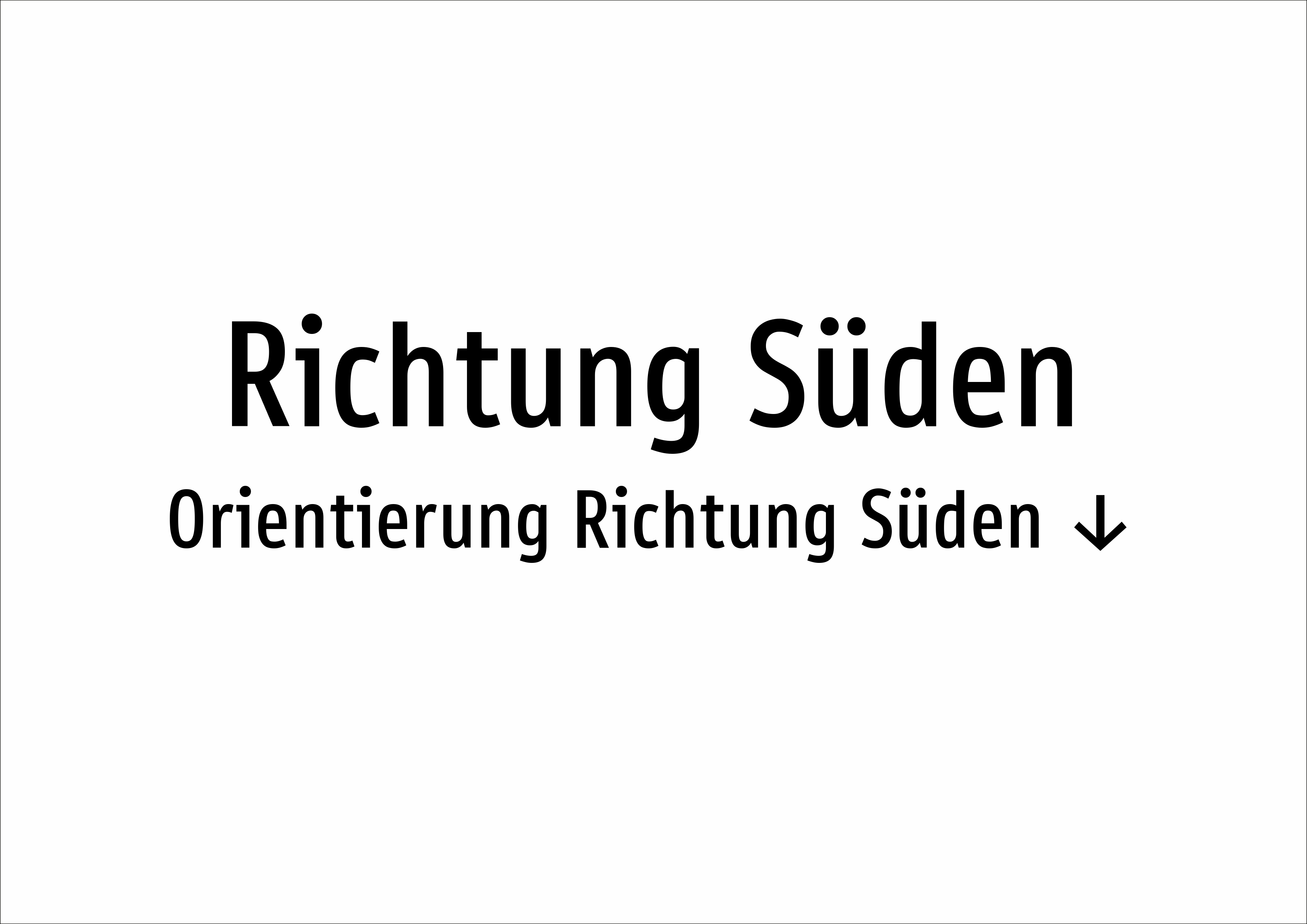 Richtung Süden - Orientierung Richtung Süden ↓ - Schild - Produktbild 2