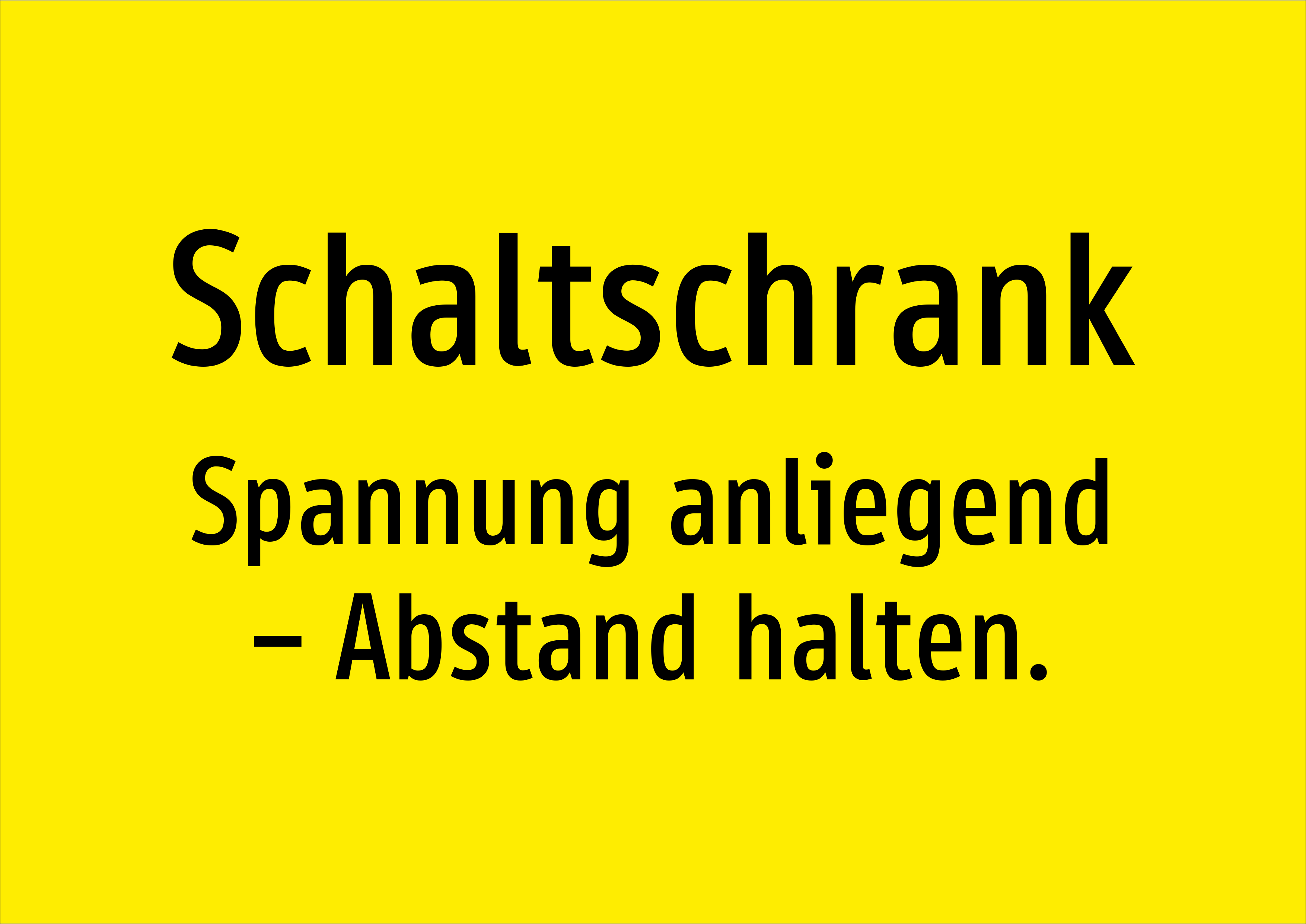 Schaltschrank - Spannung anliegend – Abstand halten. - Schild - Produktbild 2