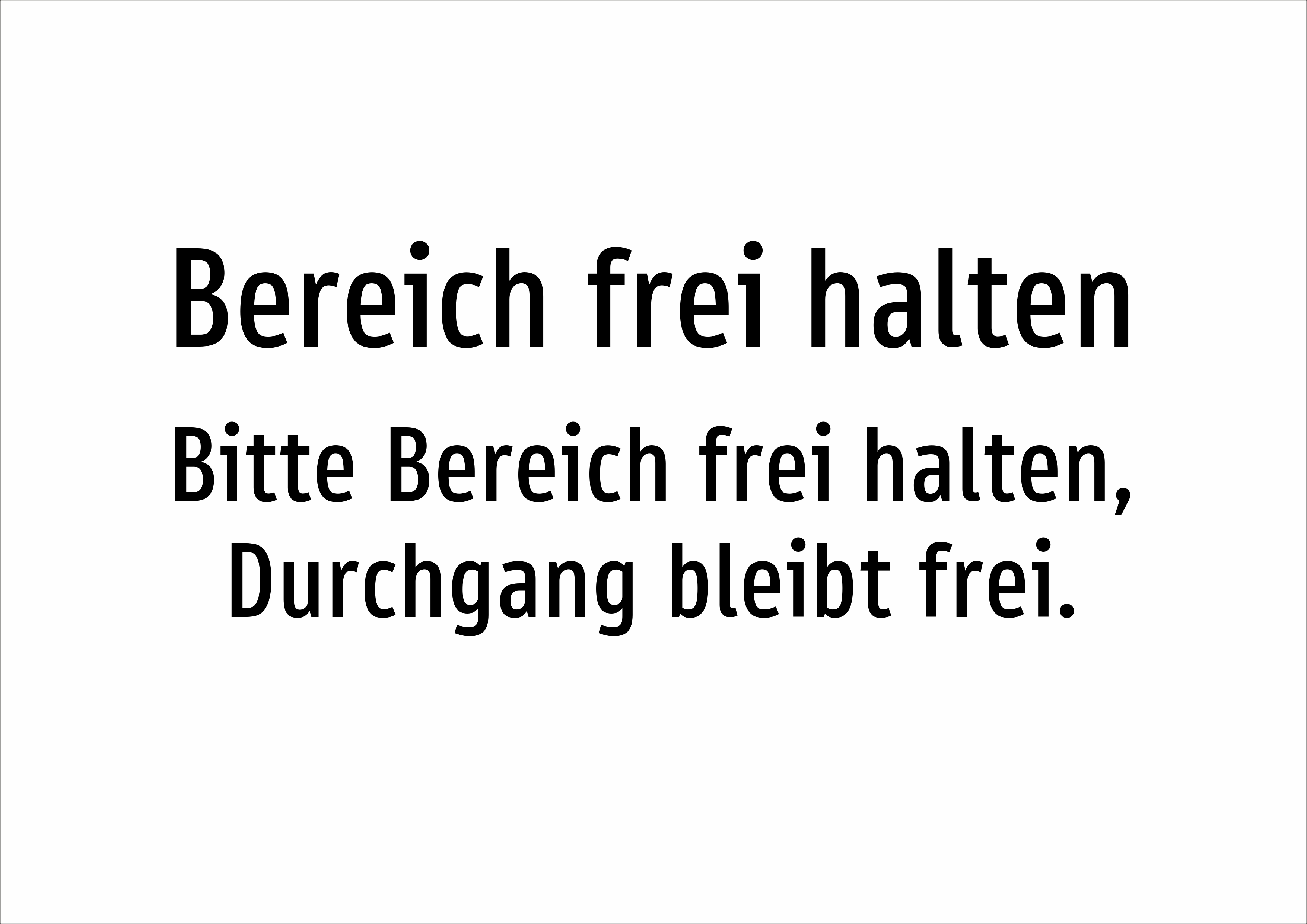 Bereich frei halten - Bitte Bereich frei halten, Durchgang bleibt frei. - Schild - Produktbild 2