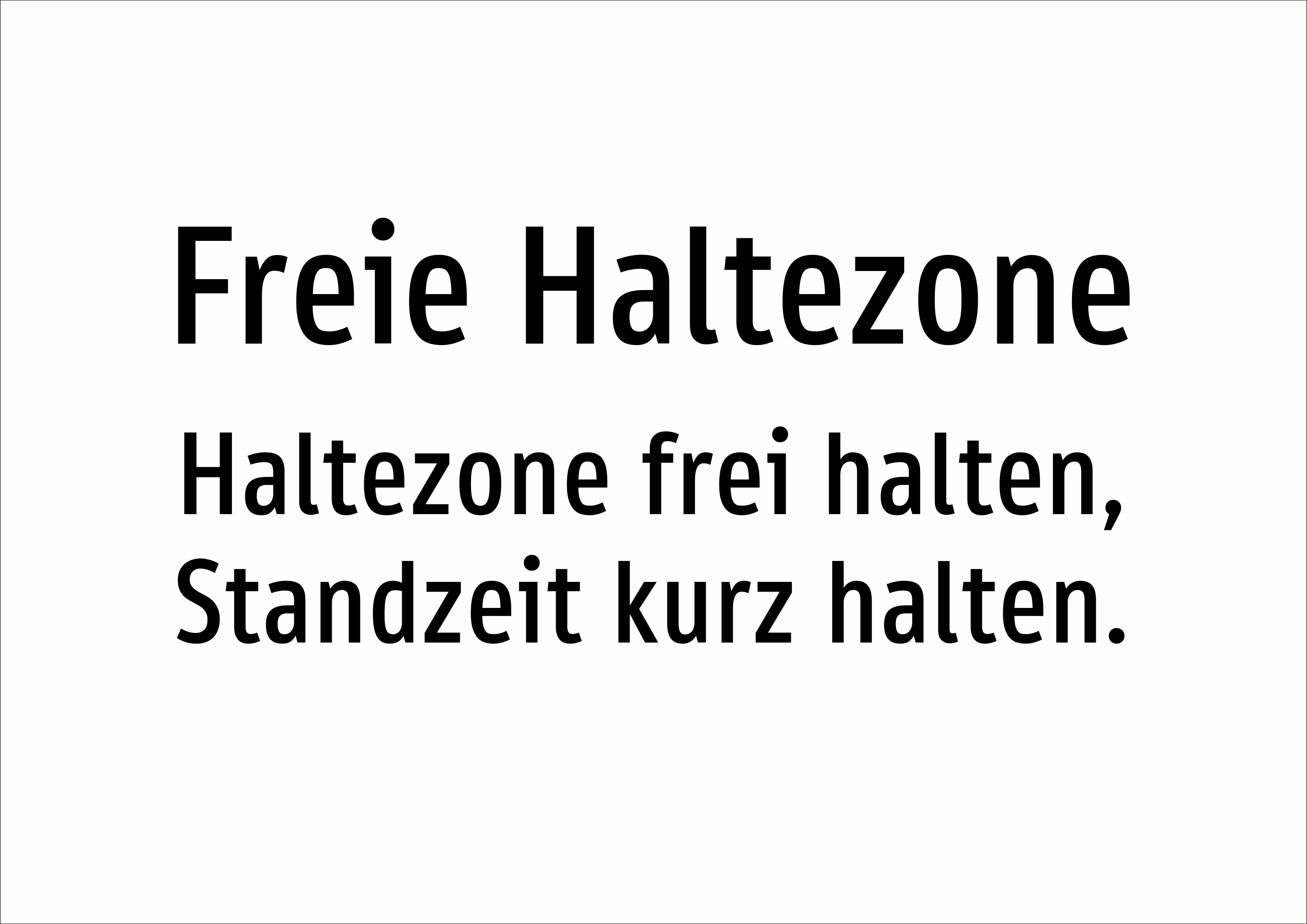Freie Haltezone - Haltezone frei halten, Standzeit kurz halten. - Schild - Produktbild 2