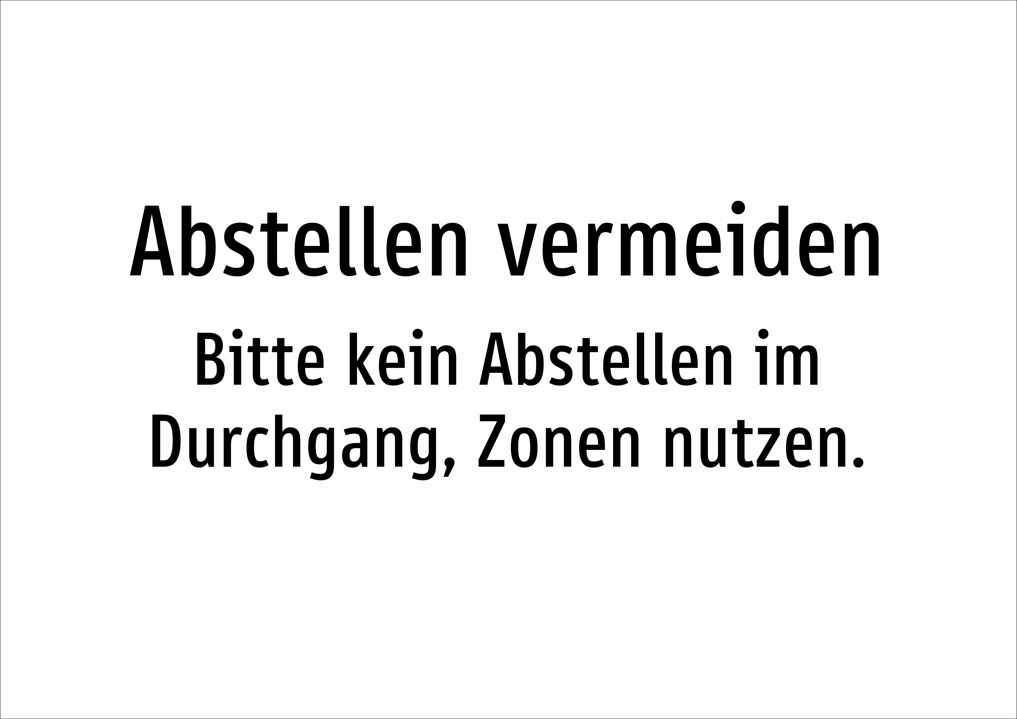 Abstellen vermeiden - Bitte kein Abstellen im Durchgang, Zonen nutzen. - Schild - Produktbild 2
