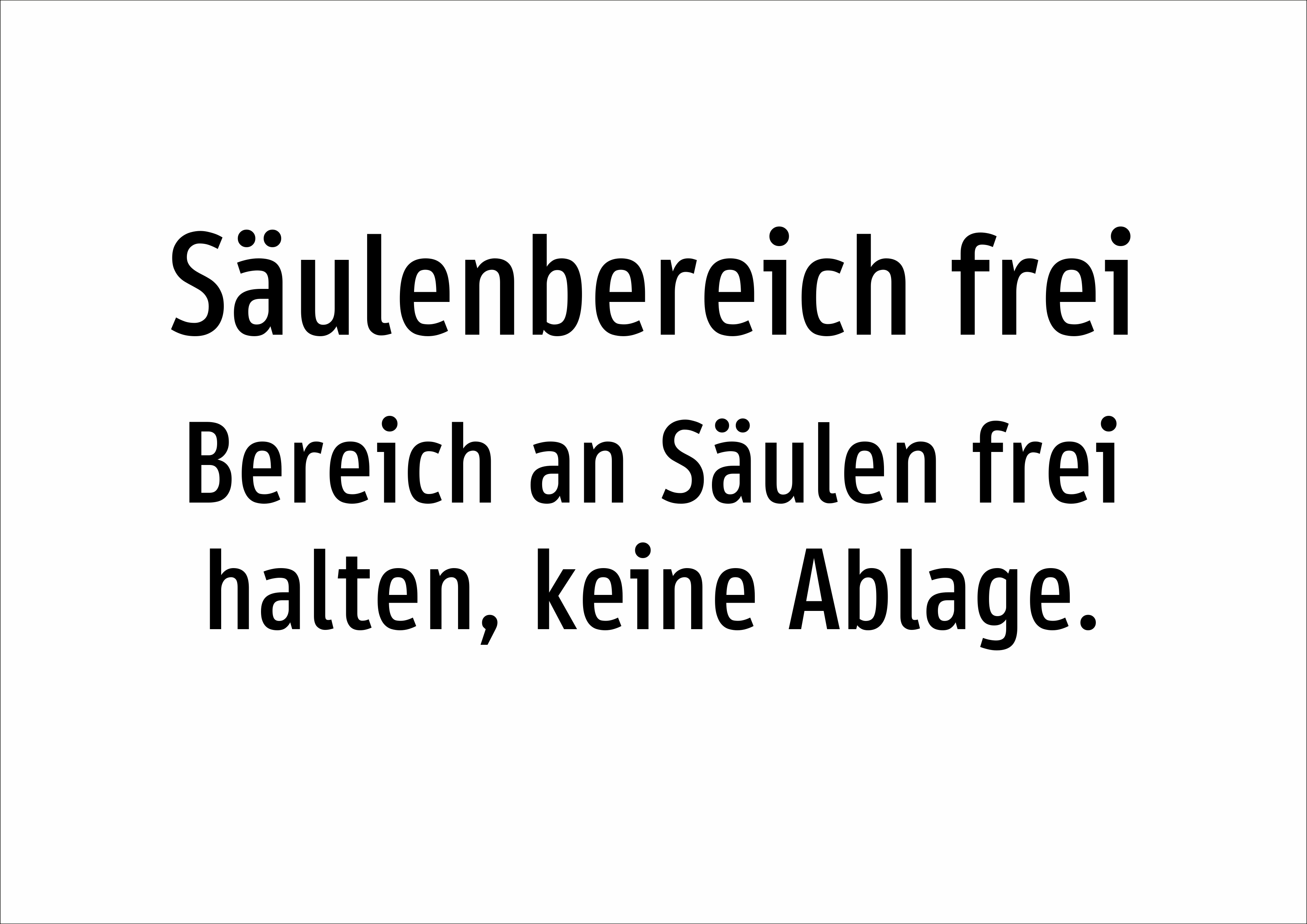 Säulenbereich frei - Bereich an Säulen frei halten, keine Ablage. - Schild - Produktbild 2