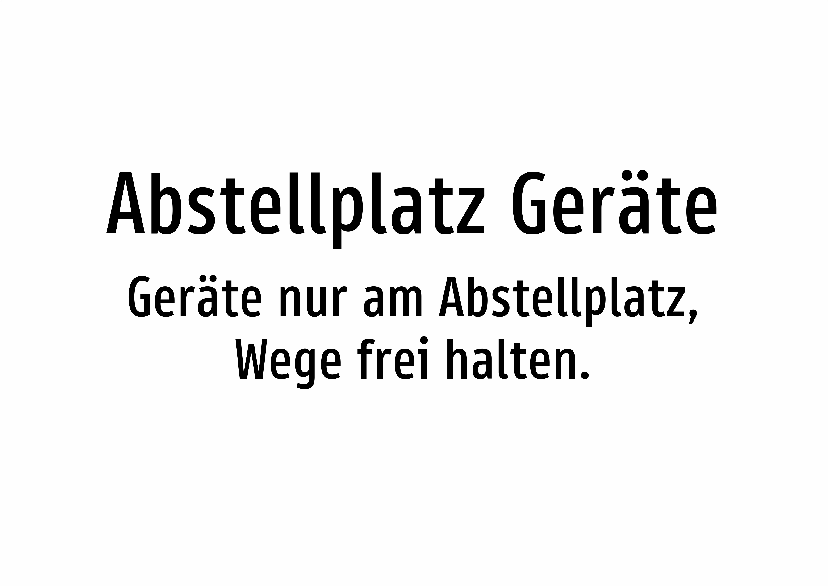 Abstellplatz Geräte - Geräte nur am Abstellplatz, Wege frei halten. - Schild - Produktbild 2