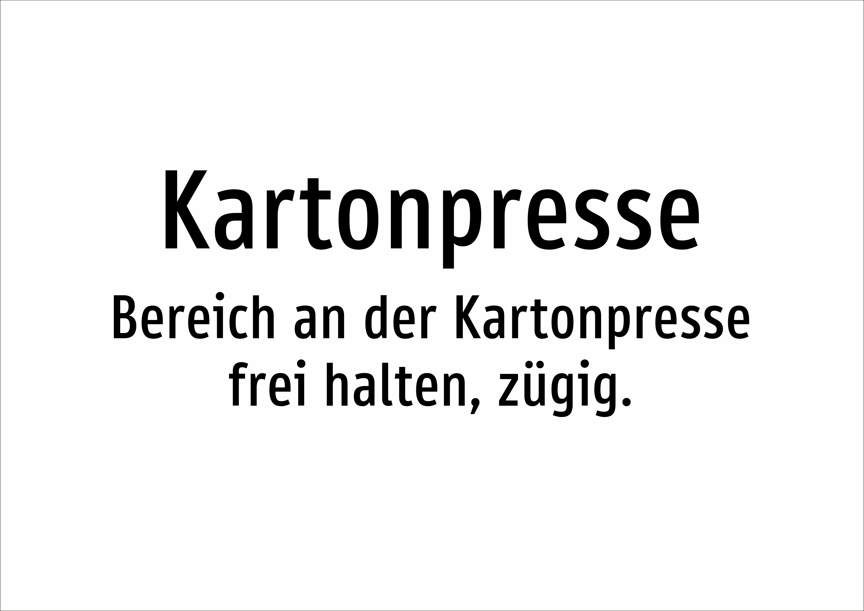 Kartonpresse - Bereich an der Kartonpresse frei halten, zügig. - Schild - Produktbild 2