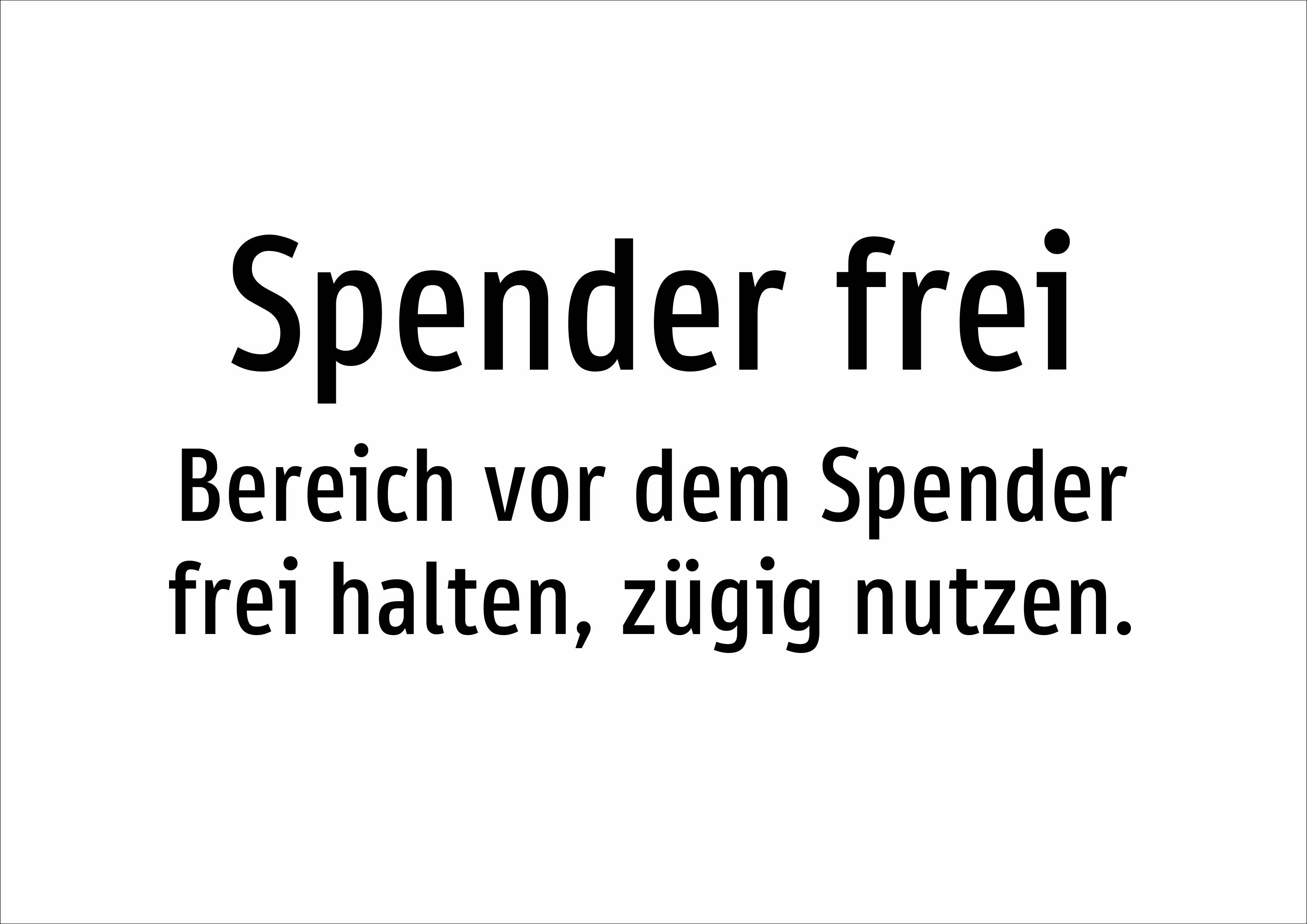 Spender frei - Bereich vor dem Spender frei halten, zügig nutzen. - Schild - Produktbild 2