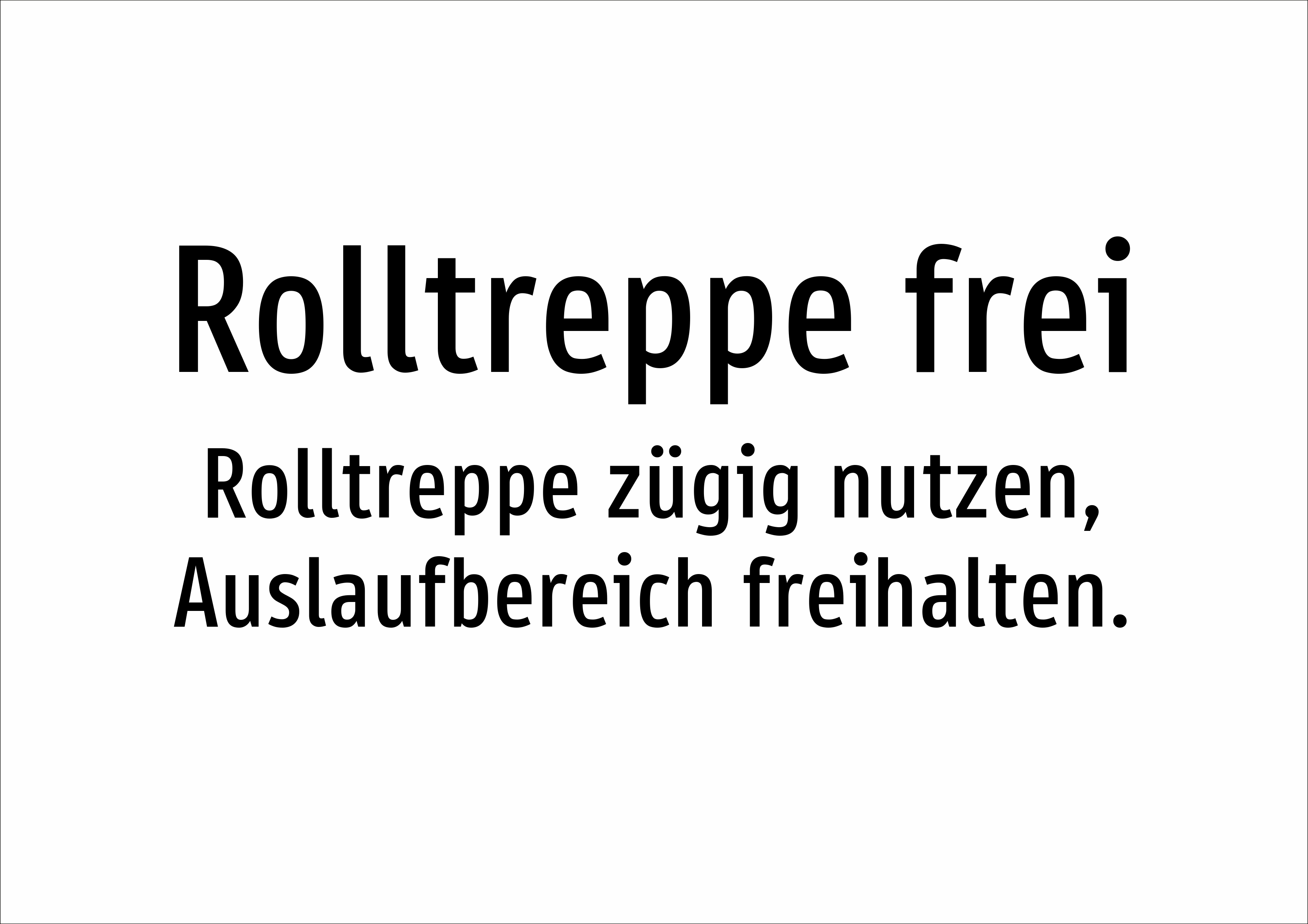 Rolltreppe frei - Rolltreppe zügig nutzen, Auslaufbereich freihalten. - Schild - Produktbild 2