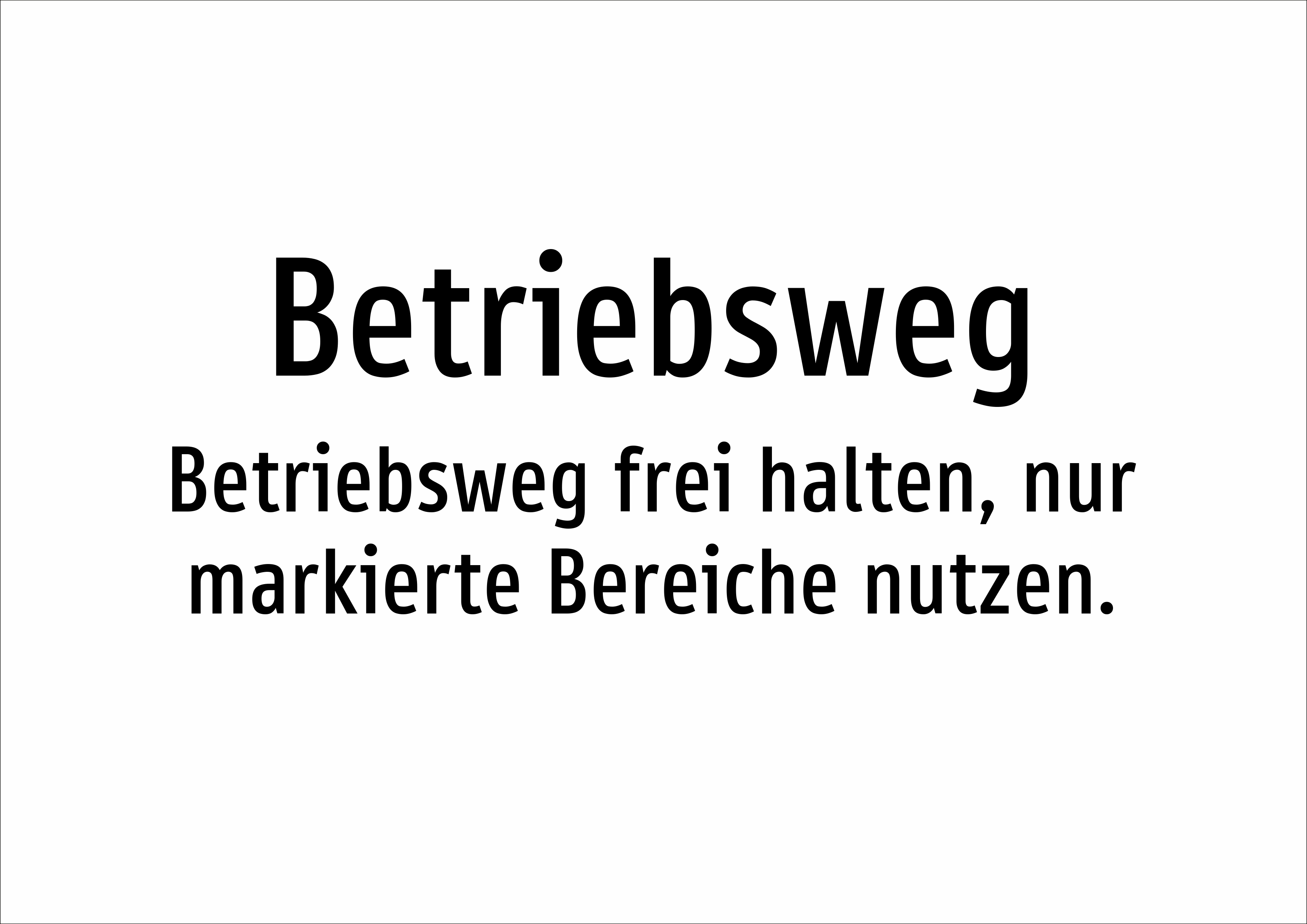 Betriebsweg - Betriebsweg frei halten, nur markierte Bereiche nutzen. - Schild - Produktbild 2