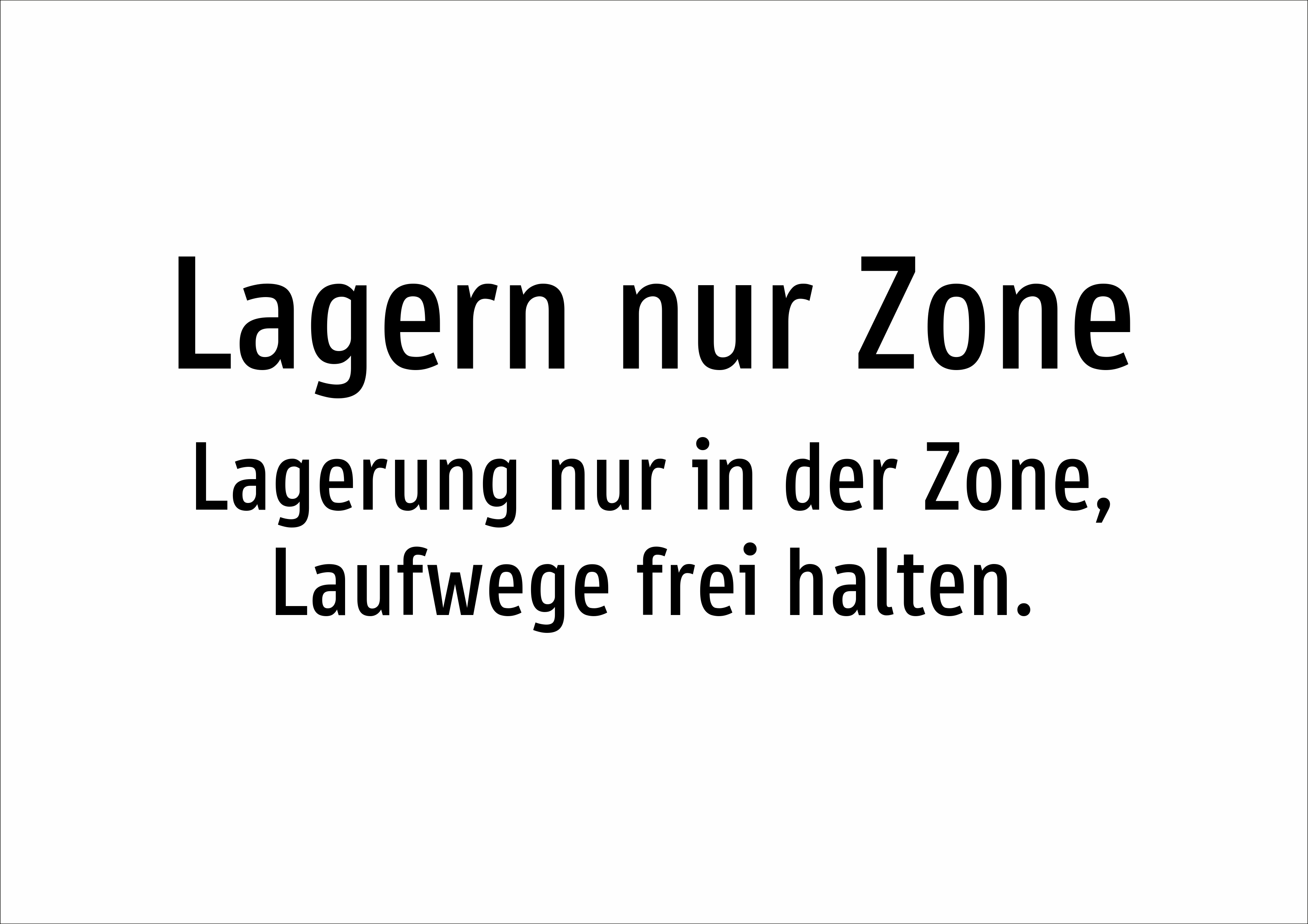 Lagern nur Zone - Lagerung nur in der Zone, Laufwege frei halten. - Schild - Produktbild 2