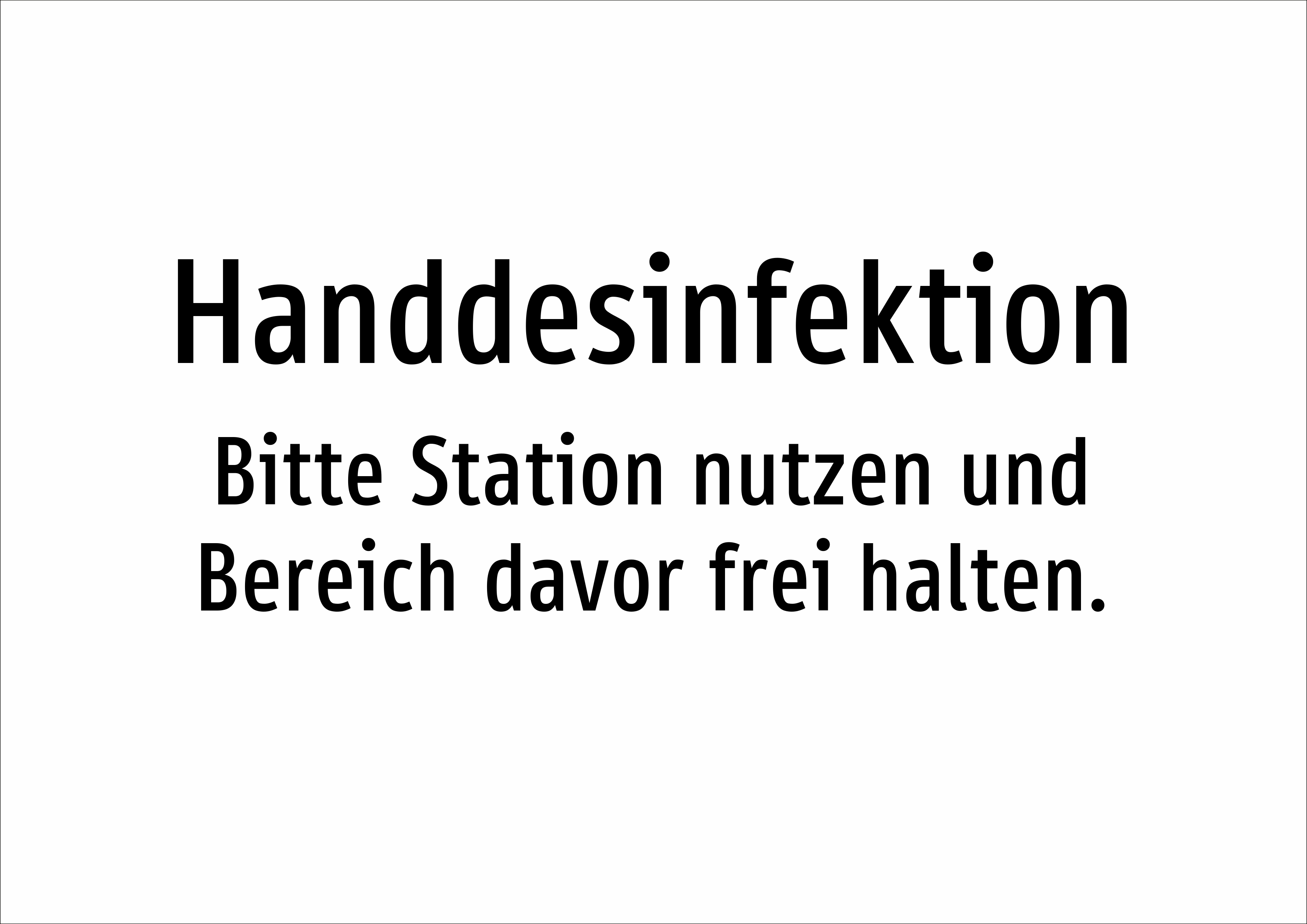 Handdesinfektion - Bitte Station nutzen und Bereich davor frei halten. - Schild - Produktbild 2