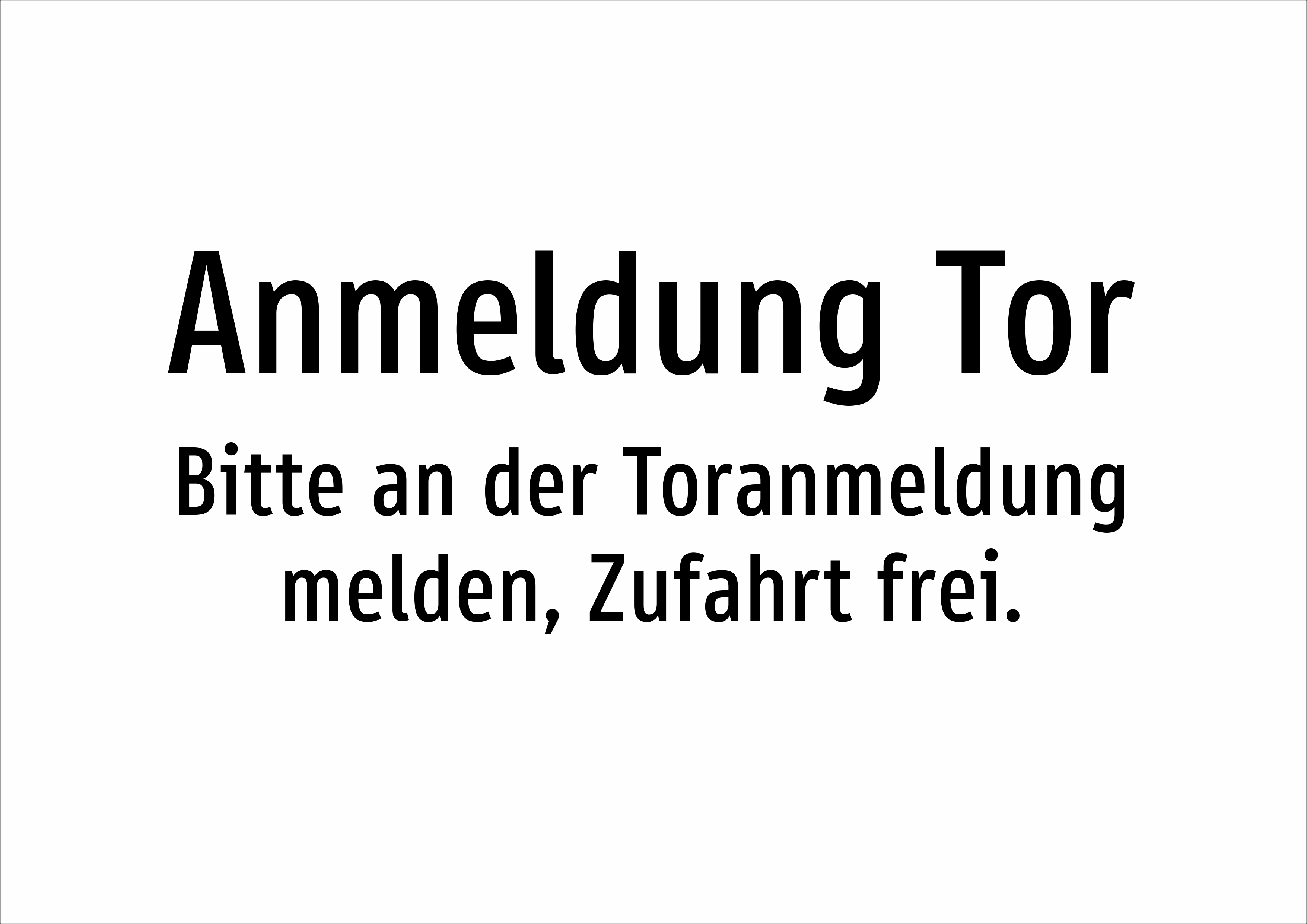 Anmeldung Tor - Bitte an der Toranmeldung melden, Zufahrt frei. - Schild - Produktbild 2