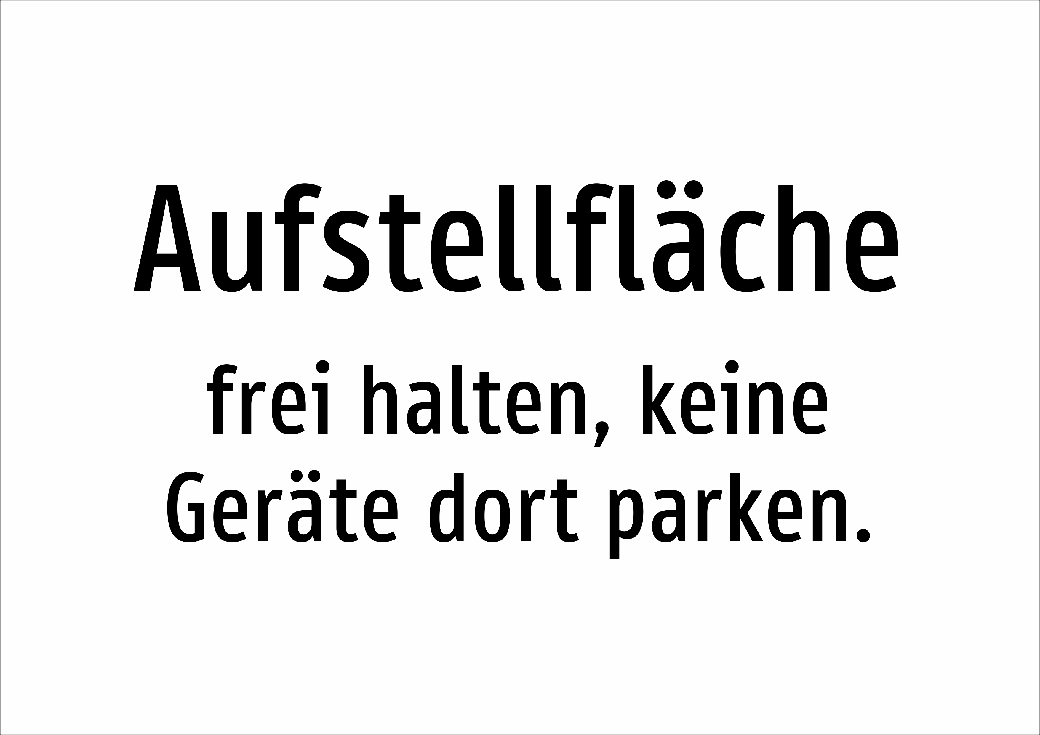 Aufstellfläche - frei halten, keine Geräte dort parken. - Schild - Produktbild 2