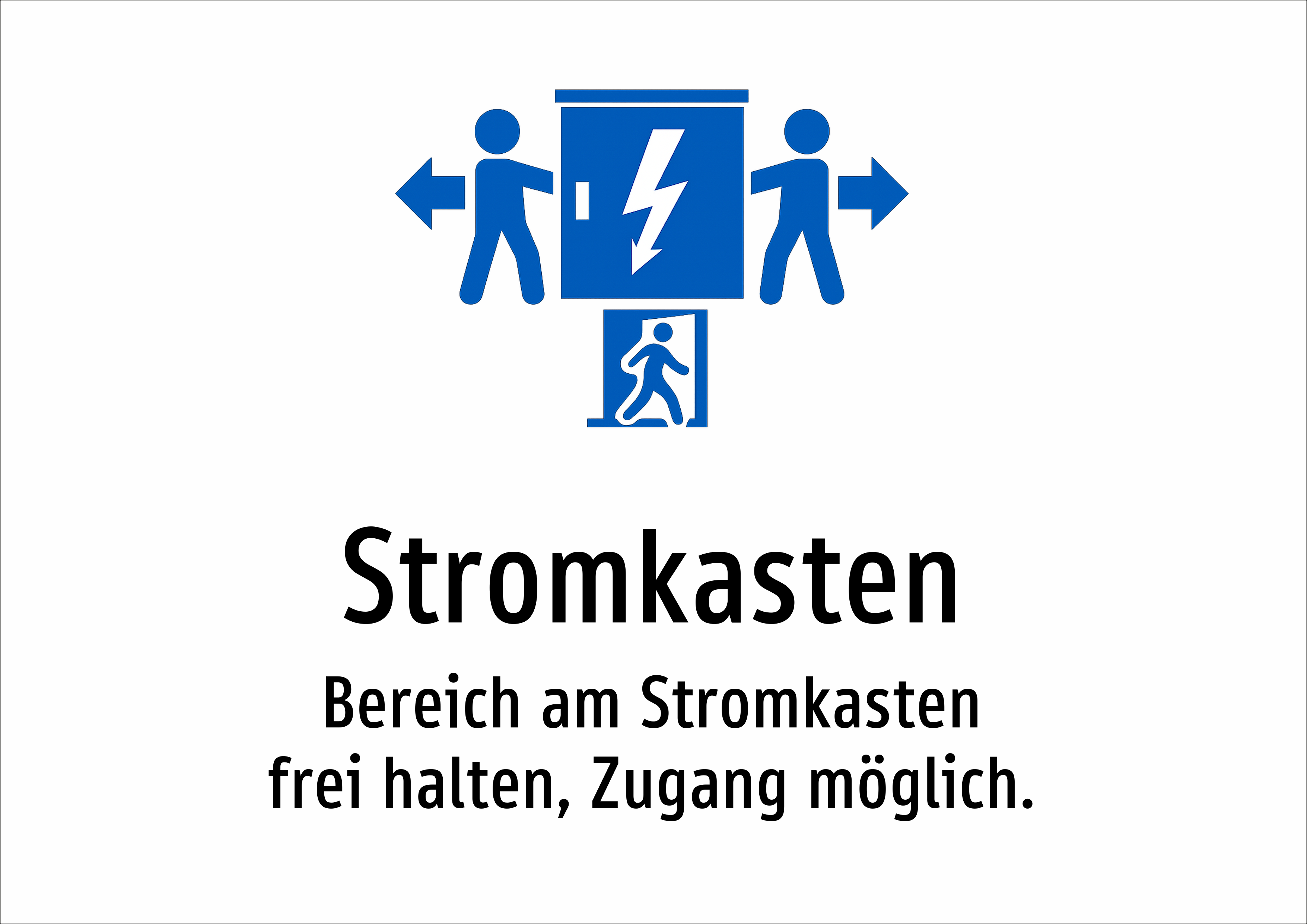 Stromkasten - Bereich am Stromkasten frei halten, Zugang möglich. - Schild