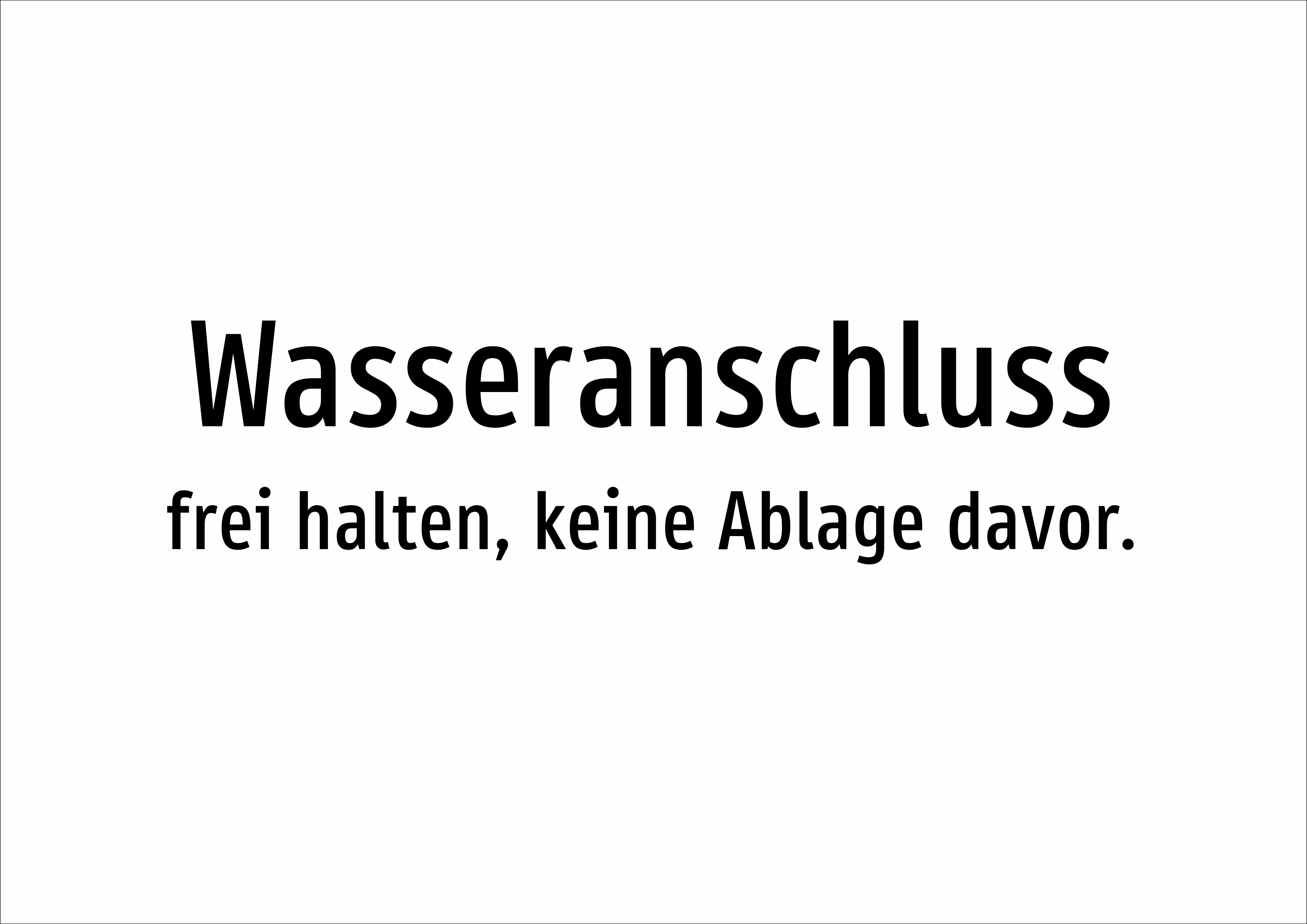 Wasseranschluss - frei halten, keine Ablage davor. - Schild - Produktbild 2