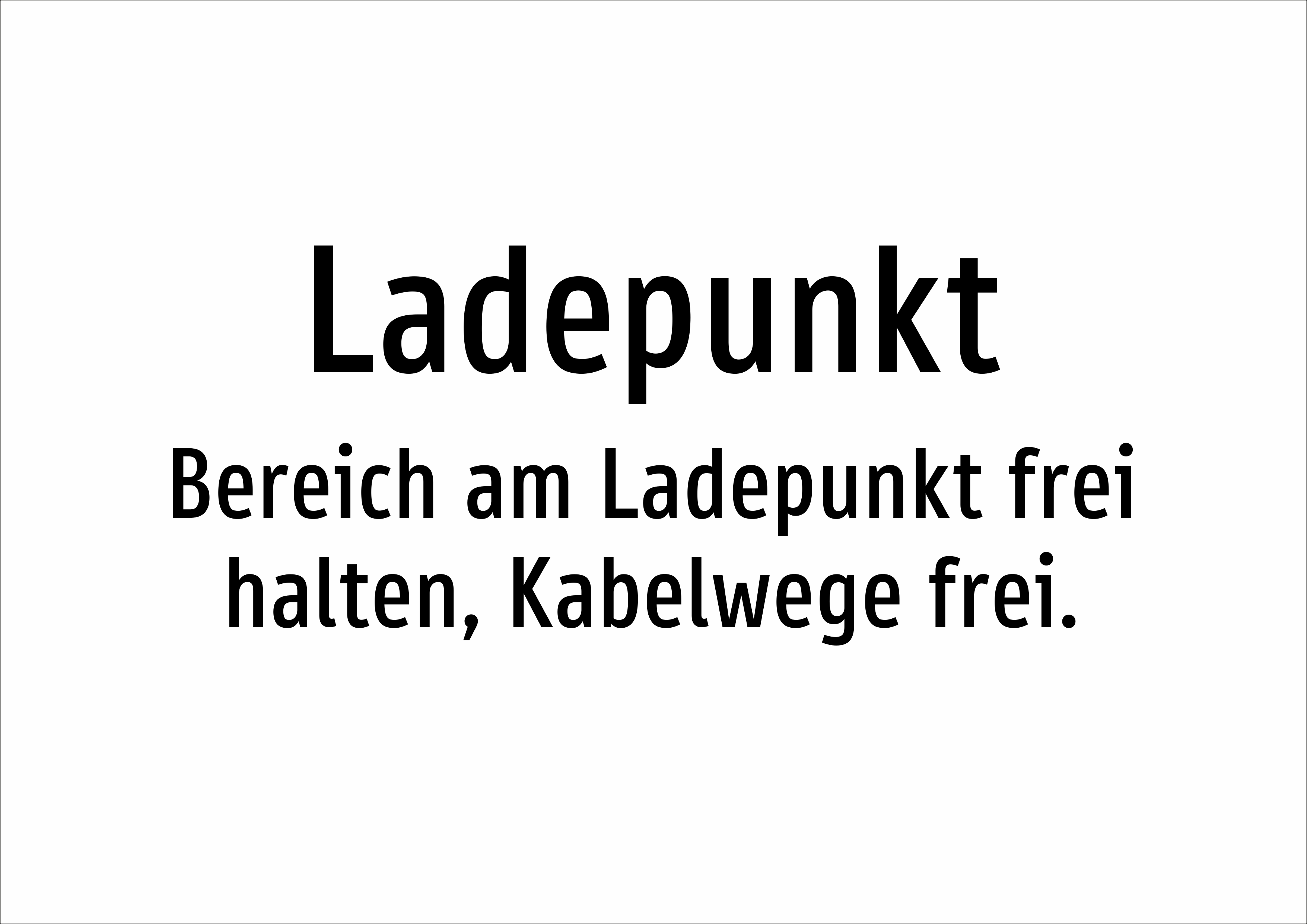 Ladepunkt - Bereich am Ladepunkt frei halten, Kabelwege frei. - Schild - Produktbild 2