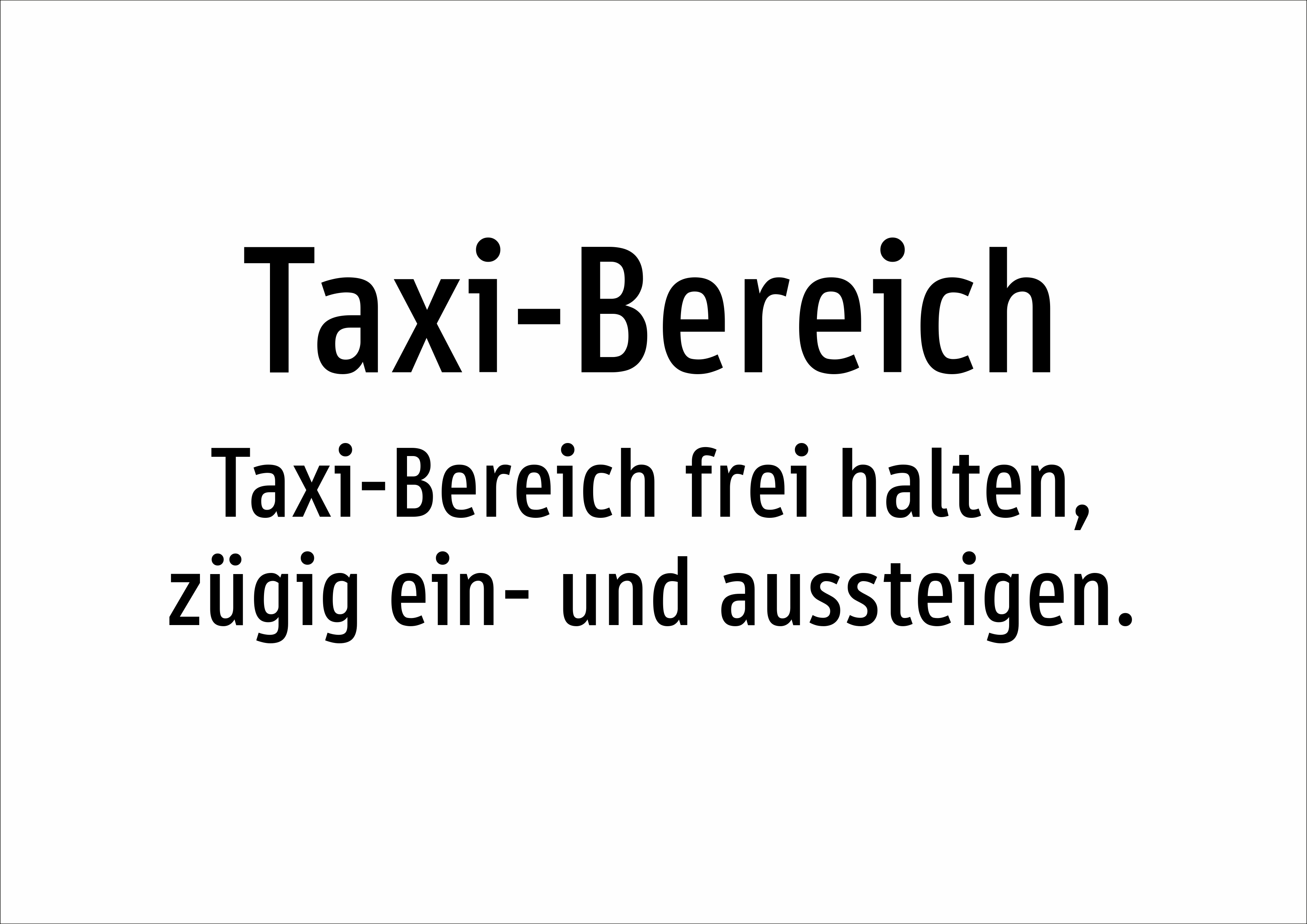 Taxi-Bereich - Taxi-Bereich frei halten, zügig ein- und aussteigen. - Schild - Produktbild 2