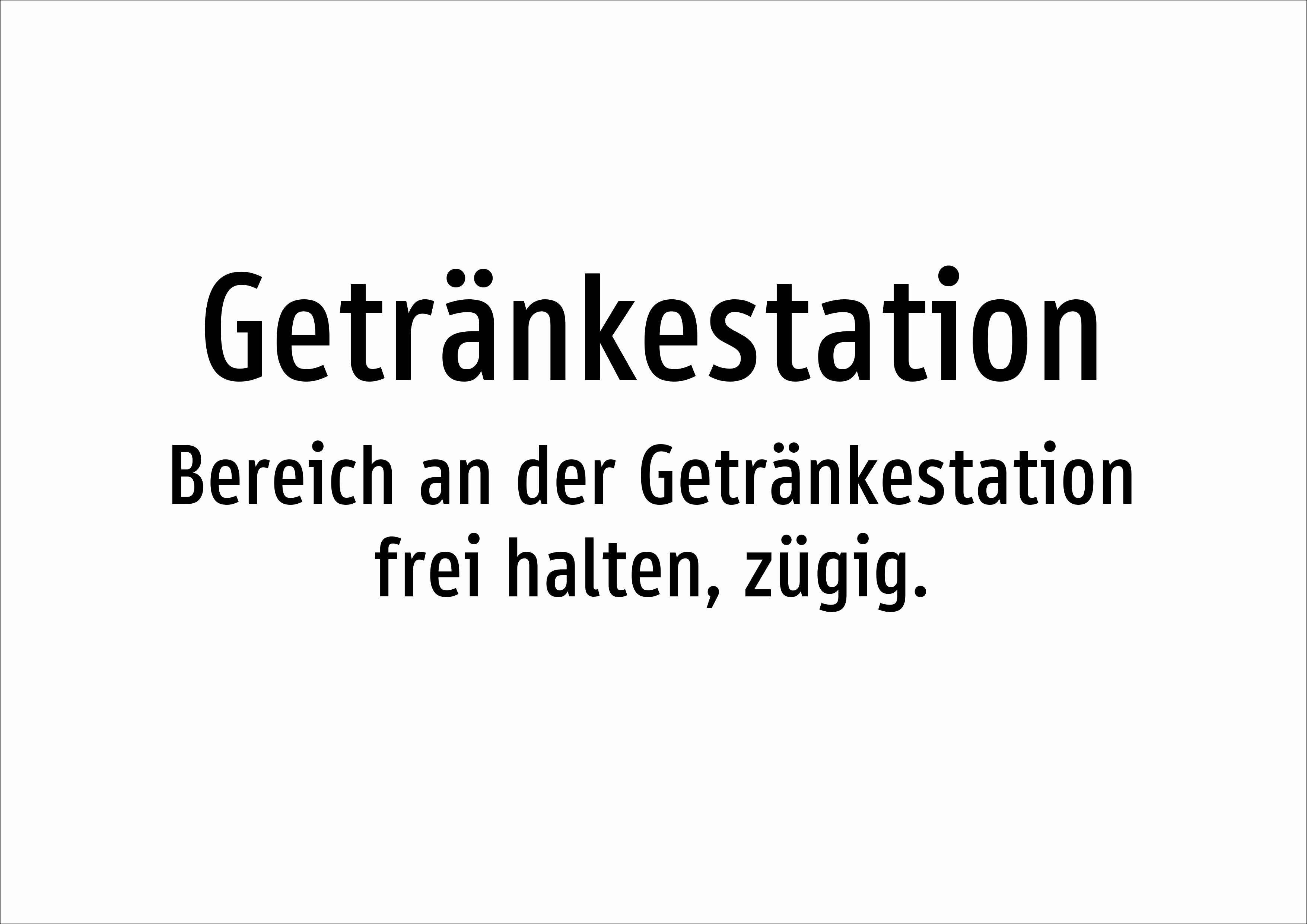 Getränkestation - Bereich an der Getränkestation frei halten, zügig. - Schild - Produktbild 2