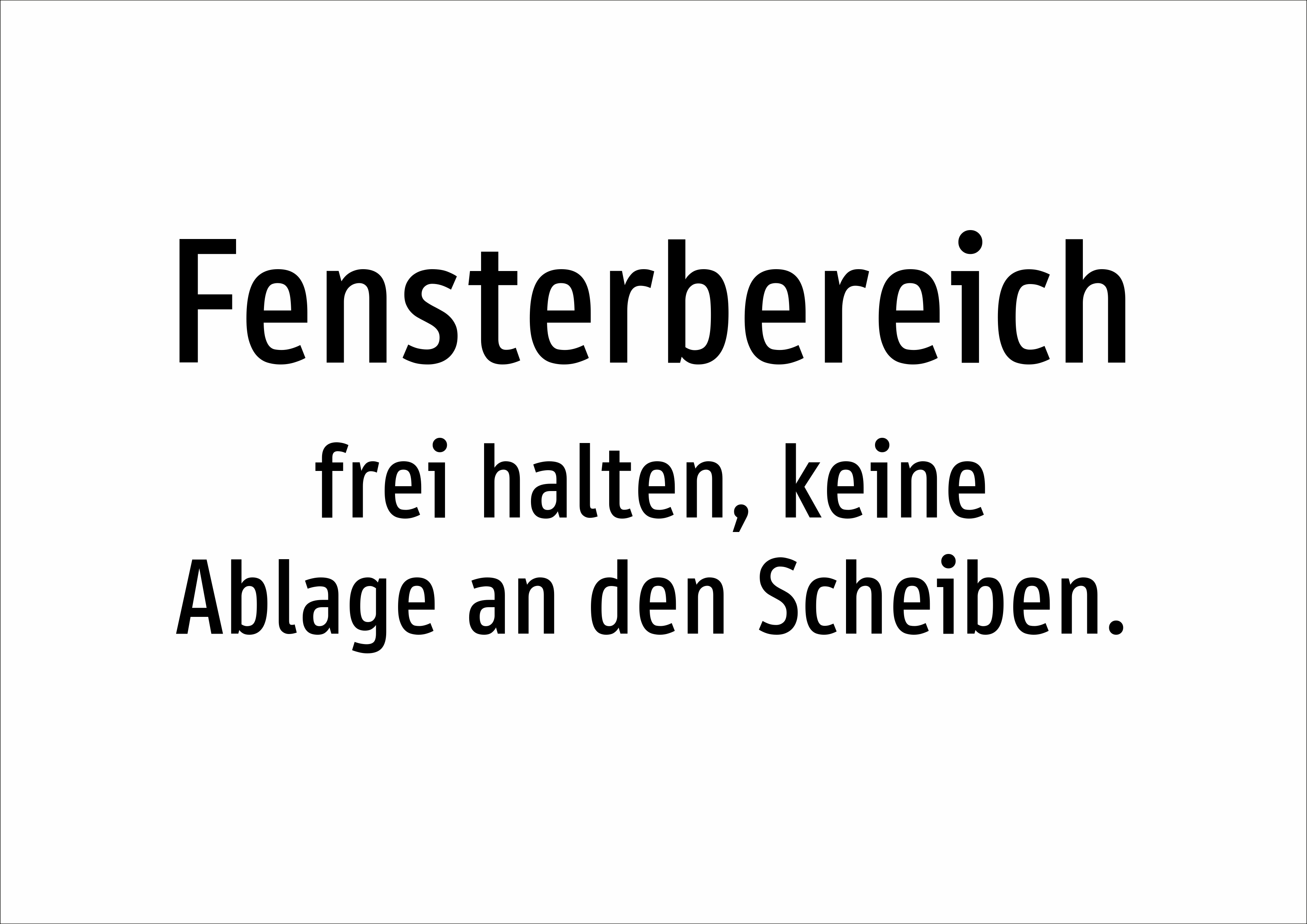 Fensterbereich - frei halten, keine Ablage an den Scheiben. - Schild - Produktbild 2