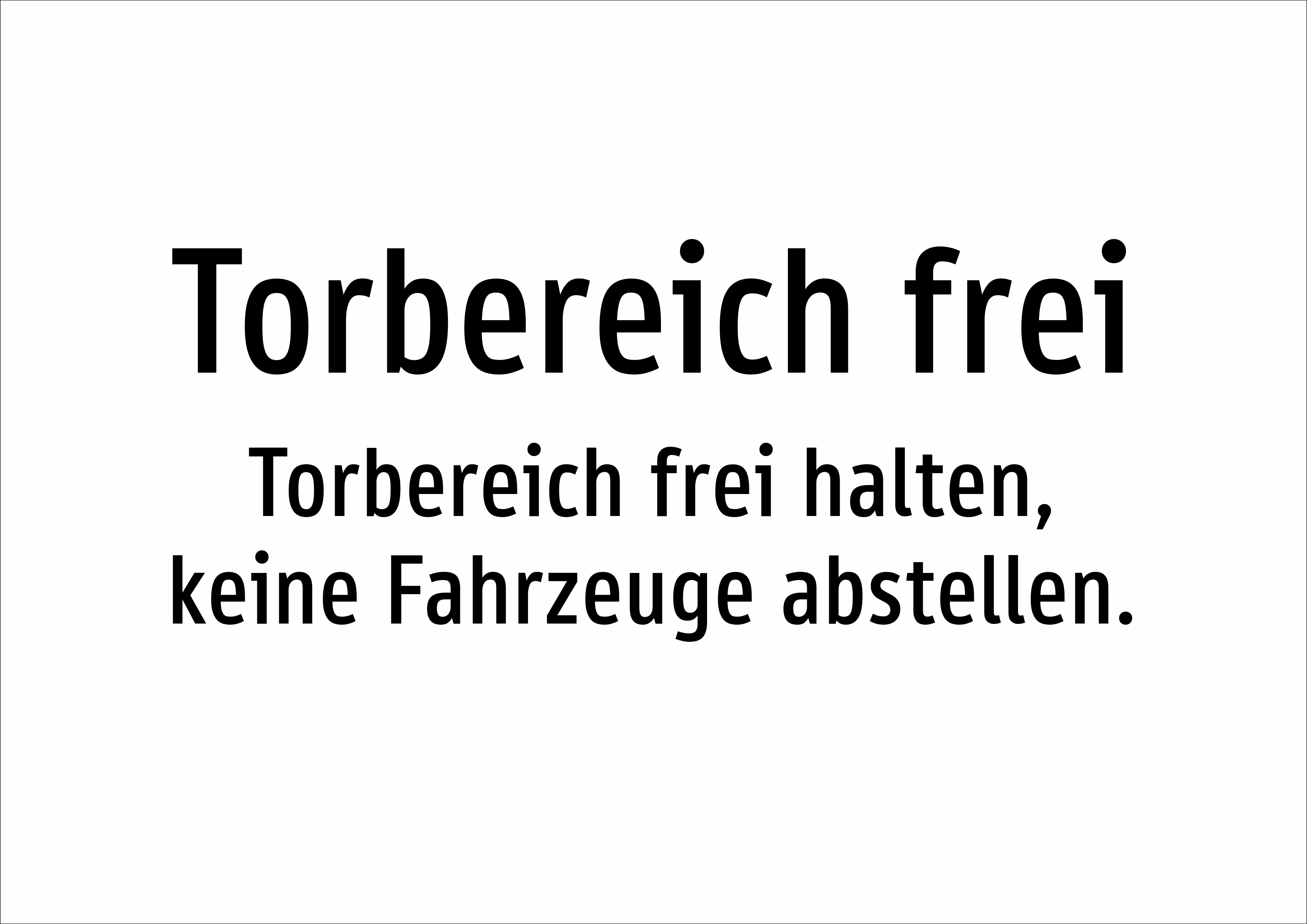 Torbereich frei - Torbereich frei halten, keine Fahrzeuge abstellen. - Schild - Produktbild 2