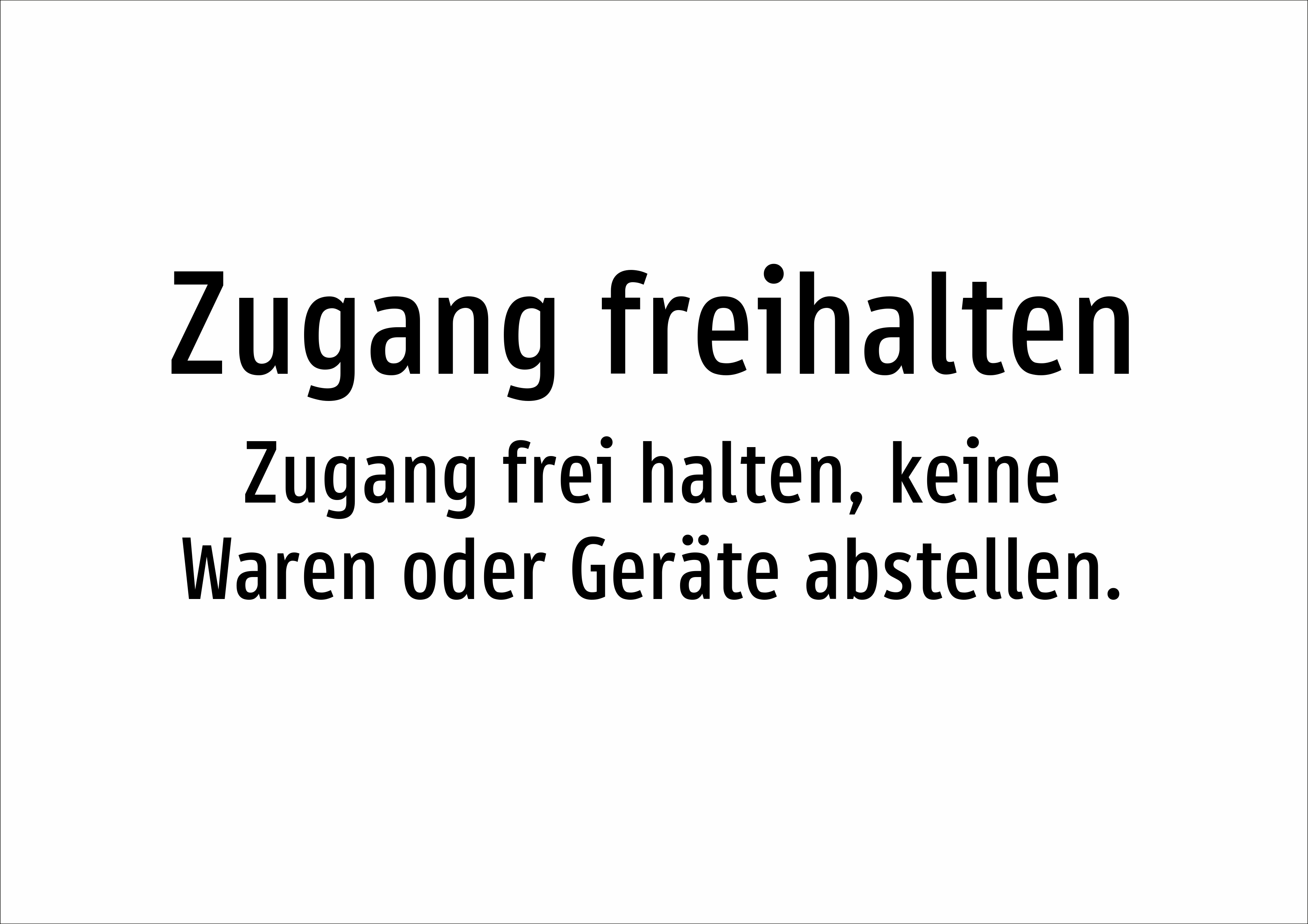 Zugang freihalten - Zugang frei halten, keine Waren oder Geräte abstellen. - Schild - Produktbild 2