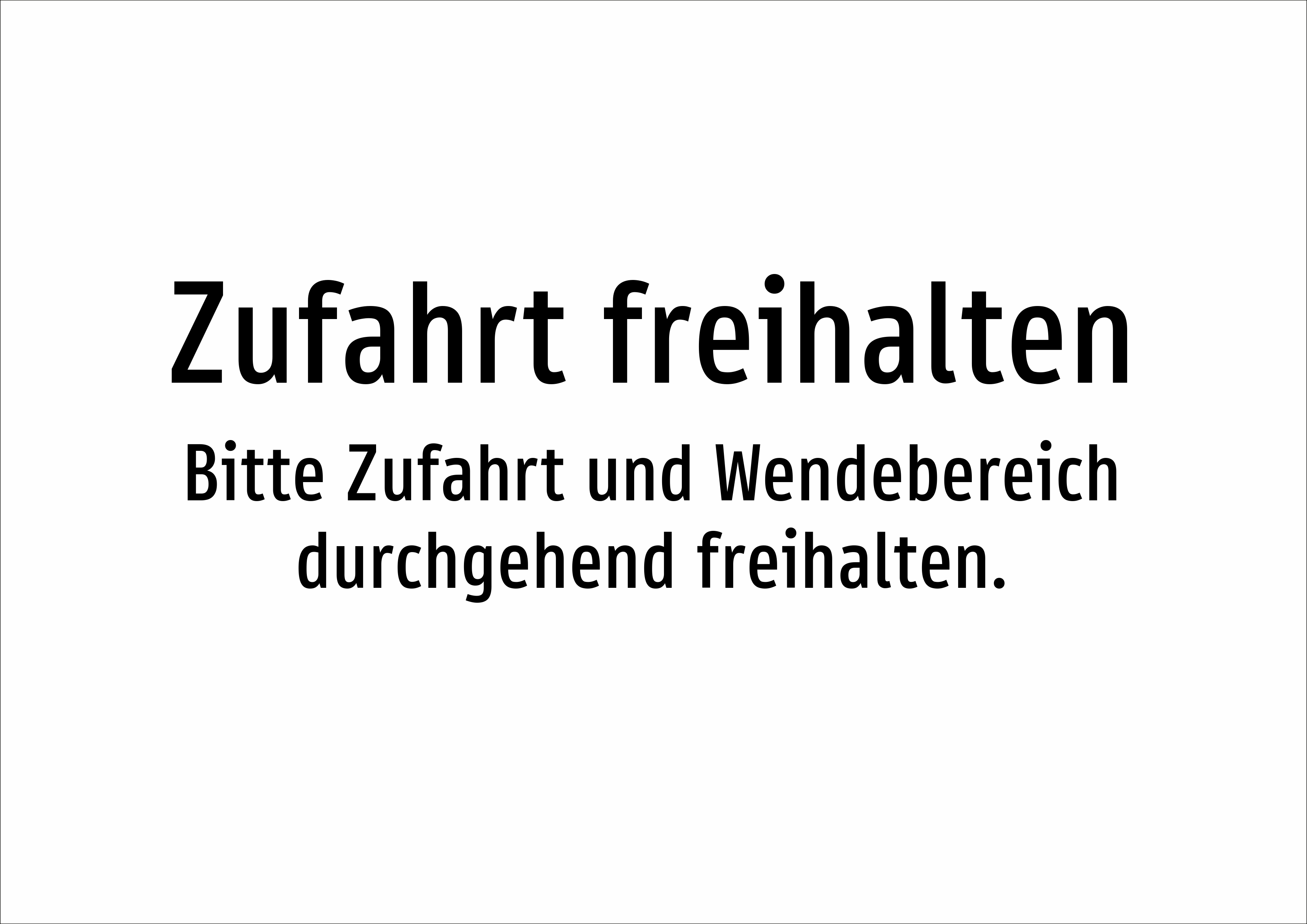 Zufahrt freihalten - Bitte Zufahrt und Wendebereich durchgehend freihalten. - Schild - Produktbild 2