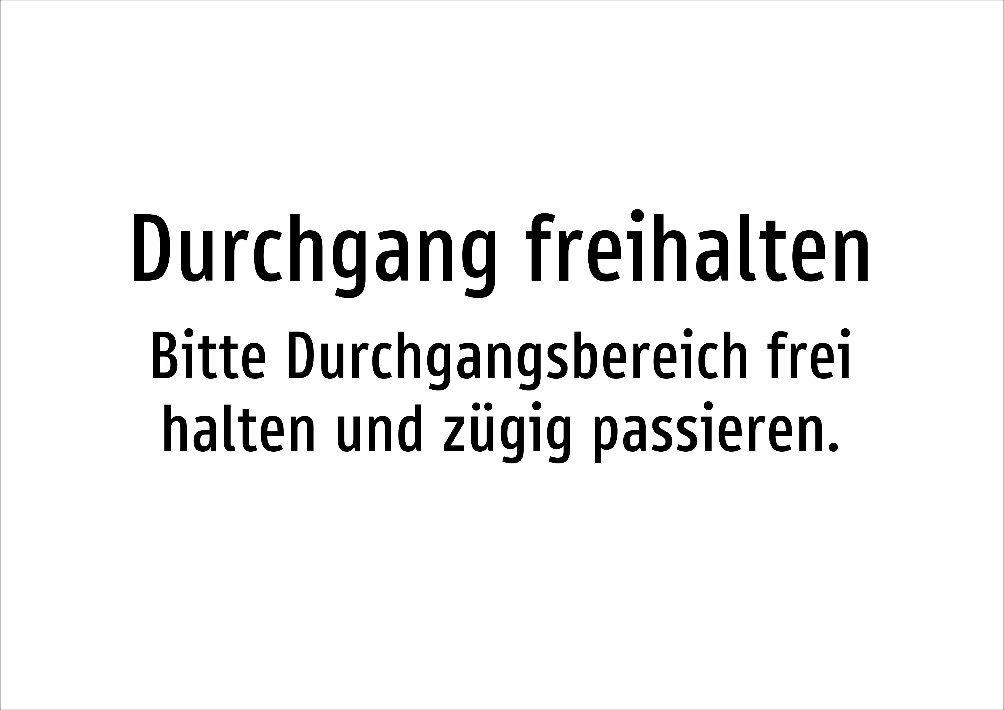 Durchgang freihalten - Bitte Durchgangsbereich frei halten und zügig passieren. - Schild - Produktbild 2
