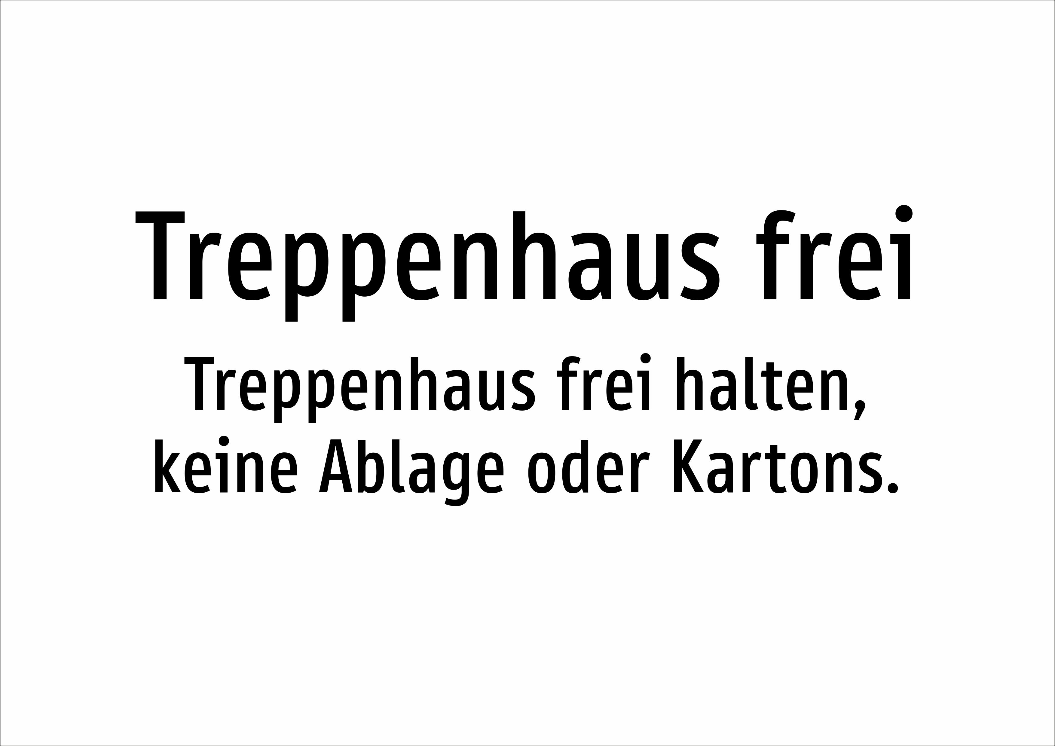 Treppenhaus frei - Treppenhaus frei halten, keine Ablage oder Kartons. - Schild - Produktbild 2