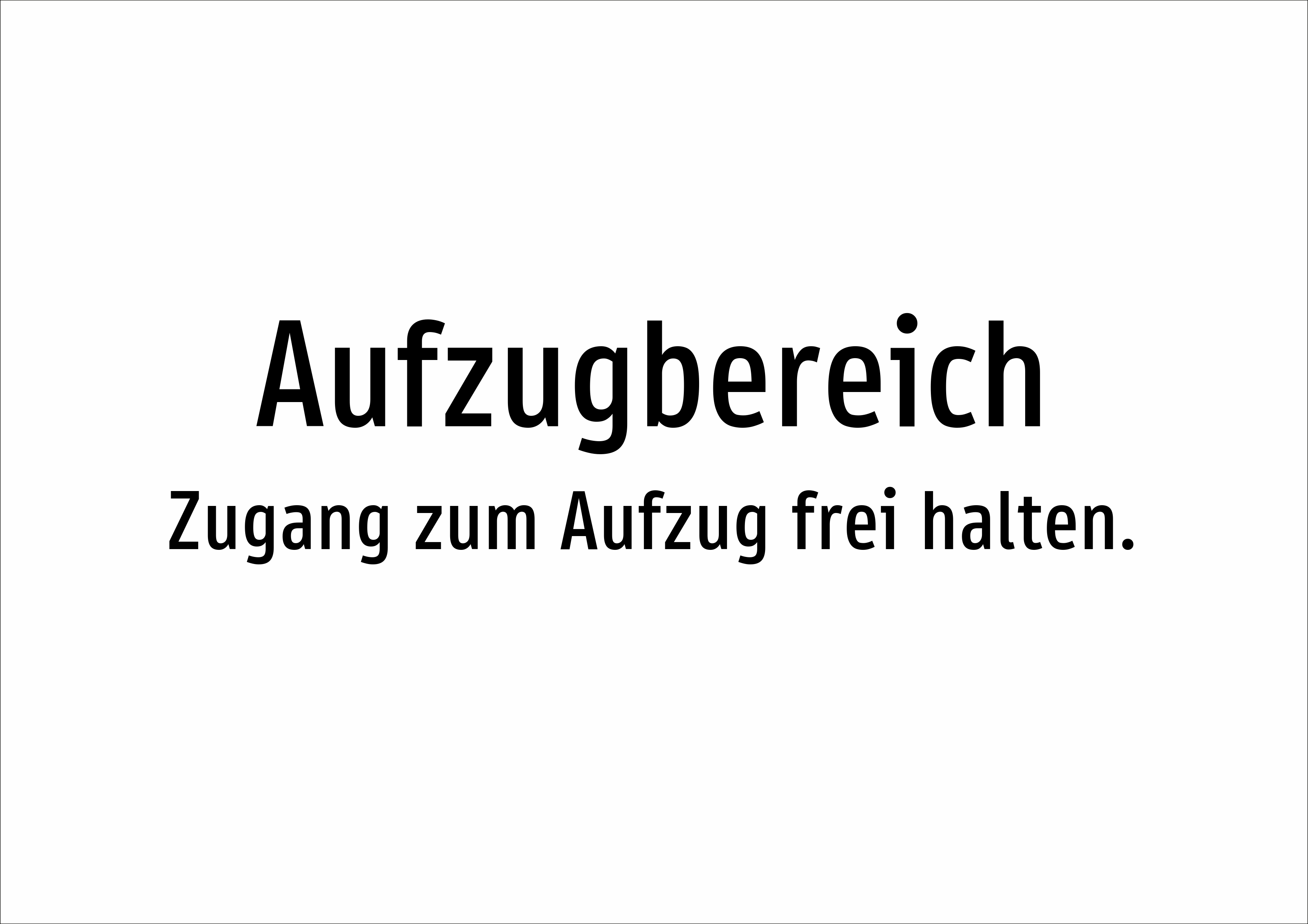 Aufzugbereich - Zugang zum Aufzug frei halten. - Schild - Produktbild 2