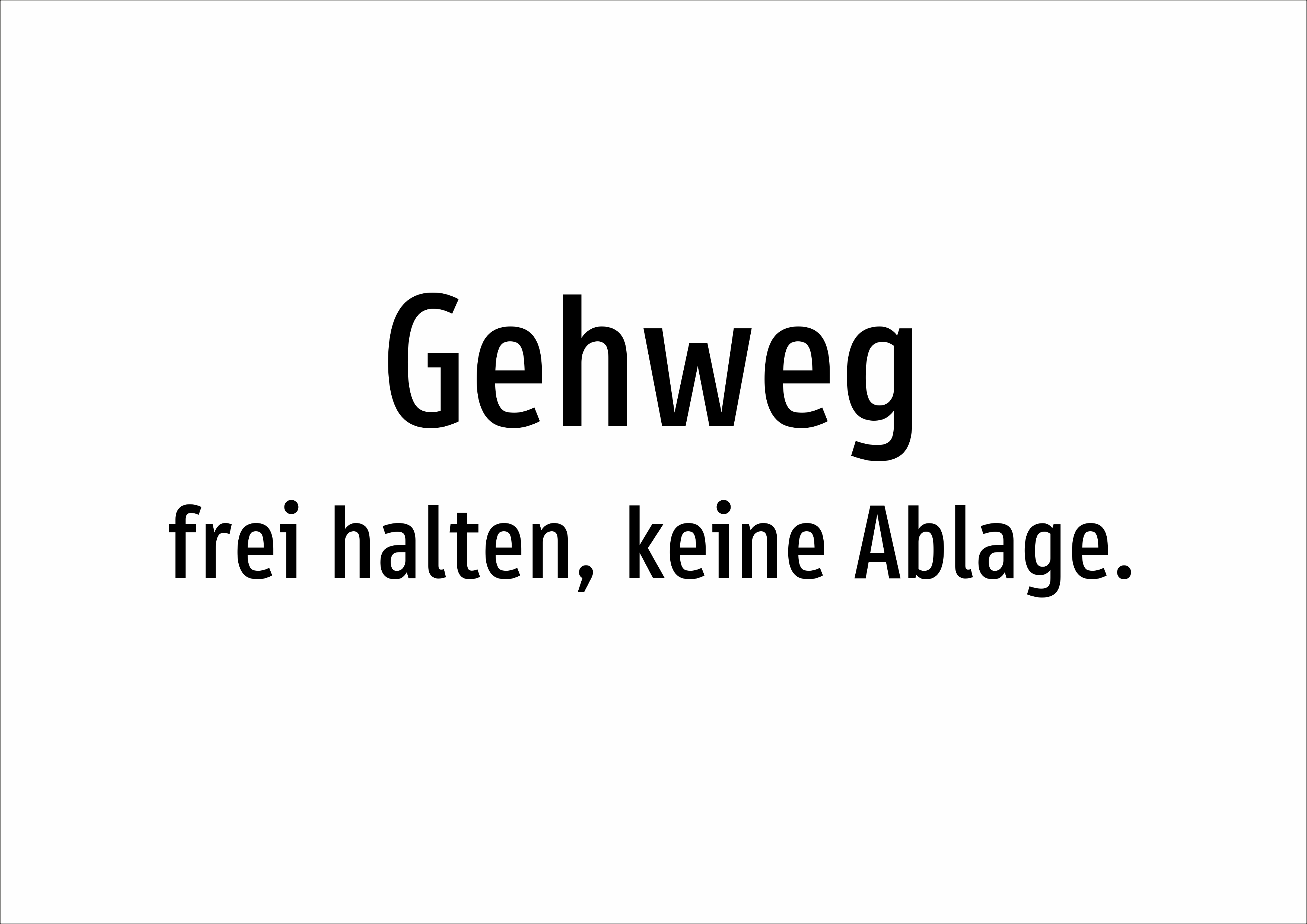 Gehweg - frei halten, keine Ablage. - Schild - Produktbild 2