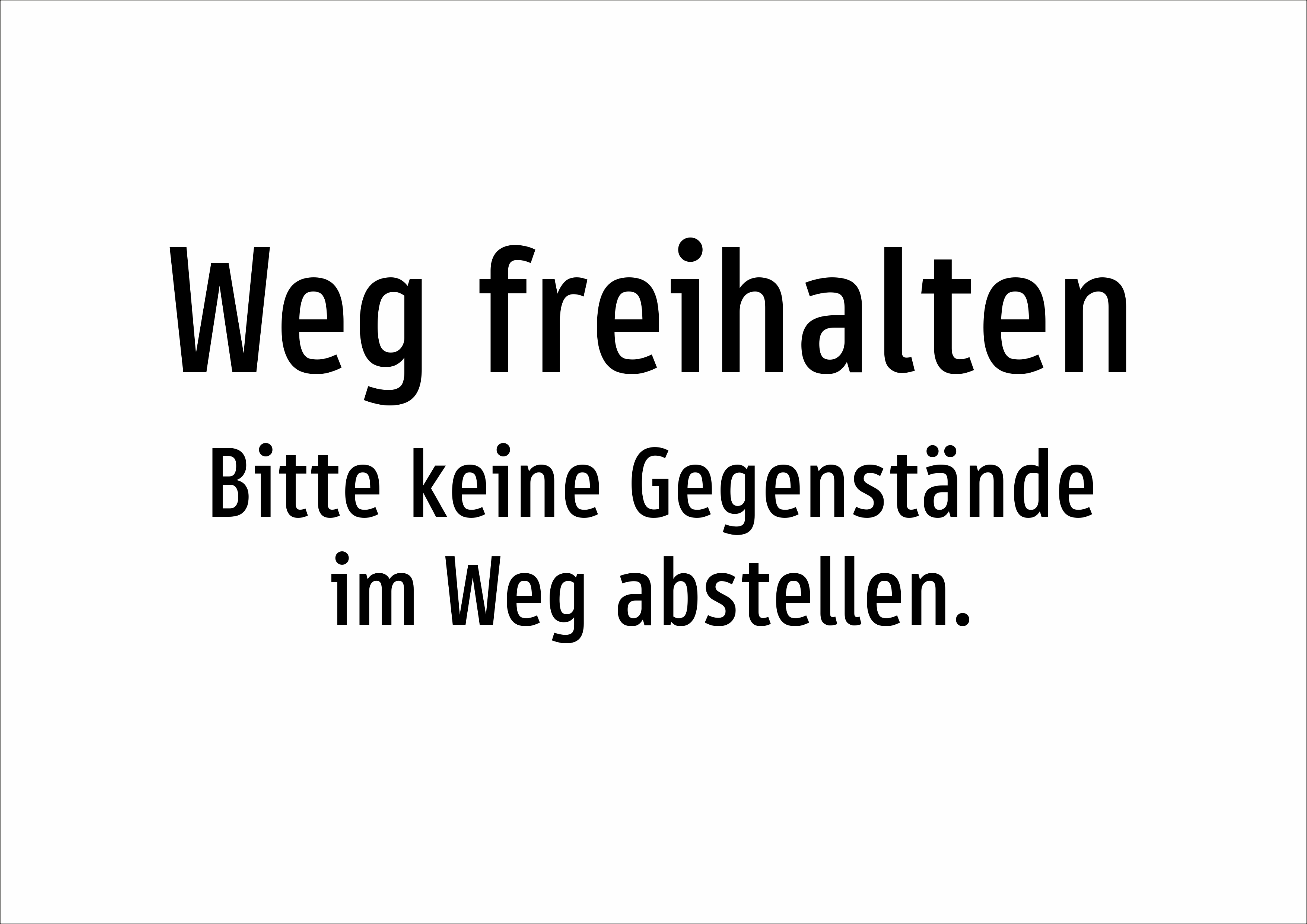 Weg freihalten - Bitte keine Gegenstände im Weg abstellen. - Schild - Produktbild 2