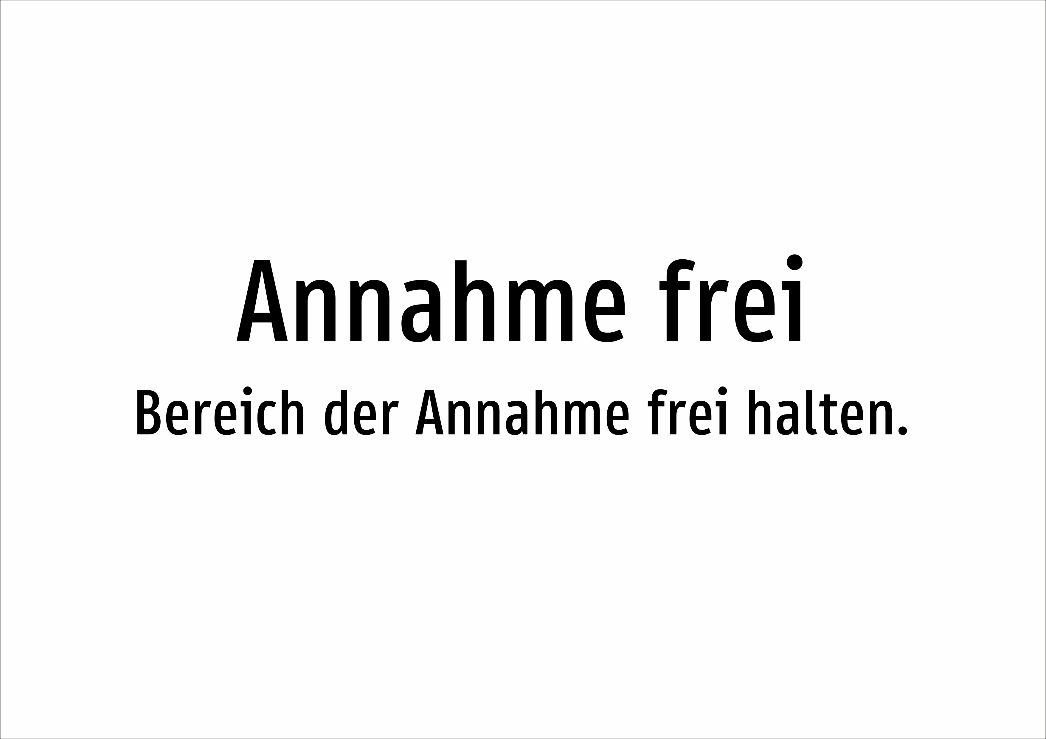Annahme frei - Bereich der Annahme frei halten. - Schild - Produktbild 2