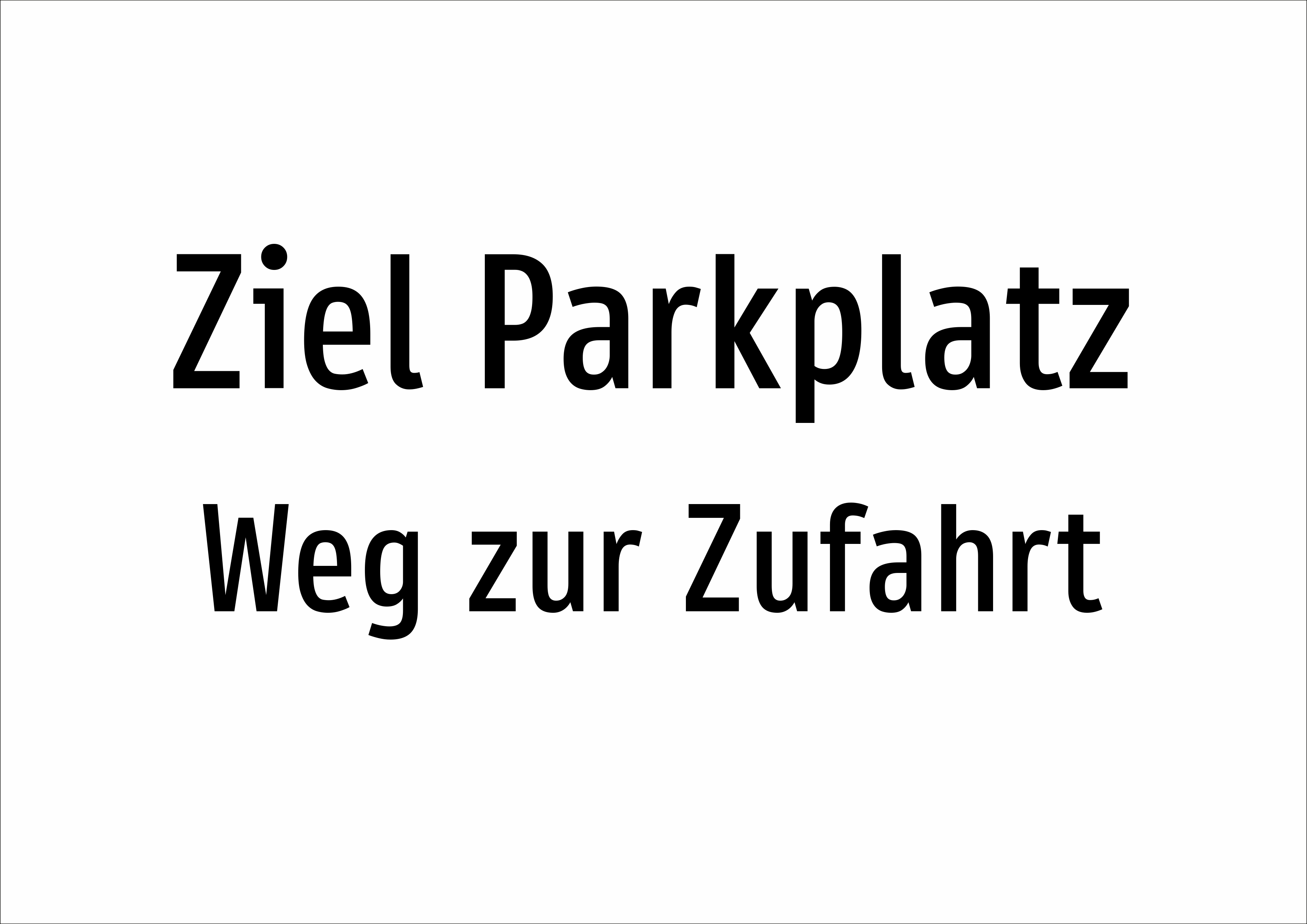 Ziel Parkplatz - Weg zur Zufahrt - Schild - Produktbild 2