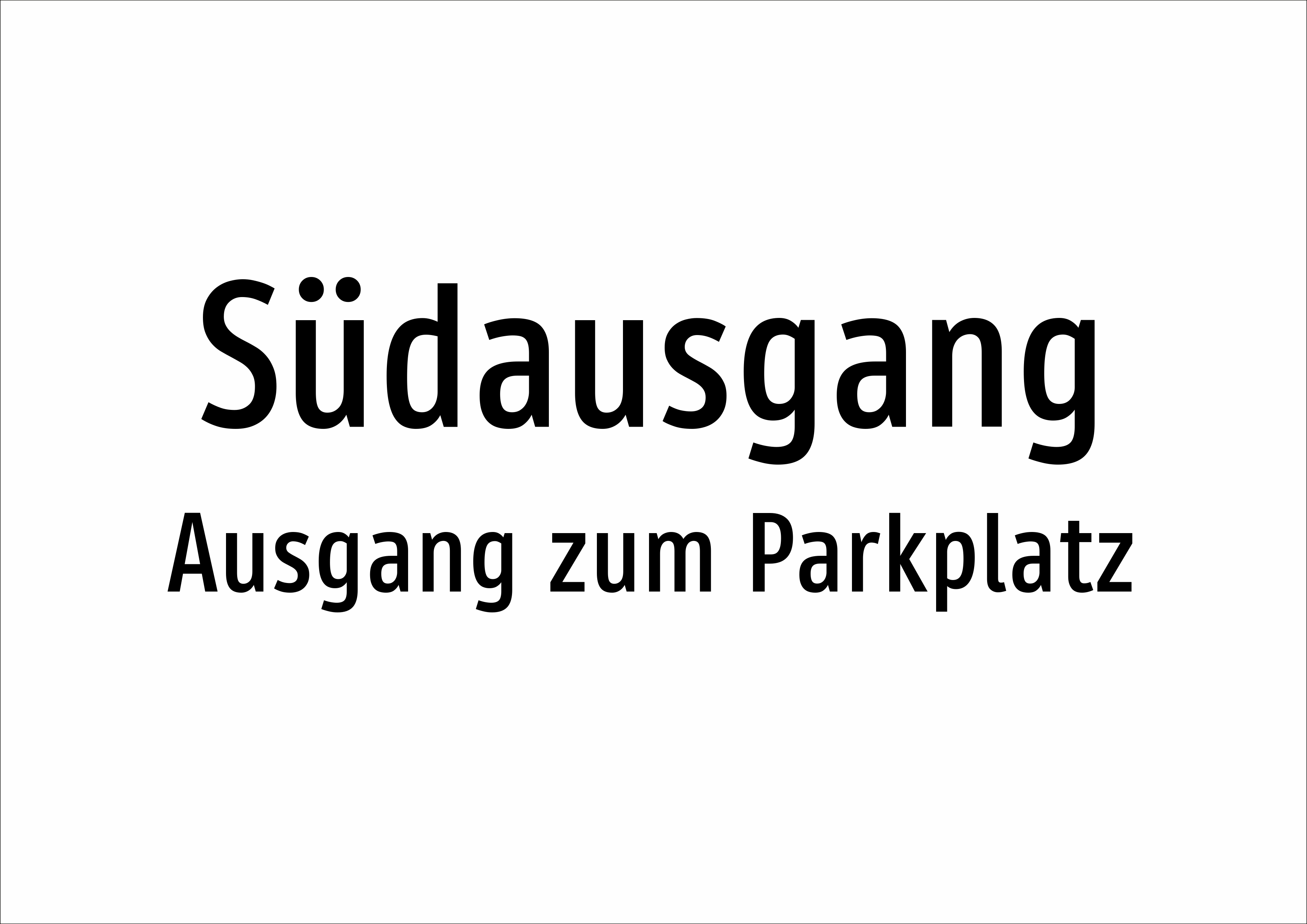 Südausgang - Ausgang zum Parkplatz - Schild - Produktbild 2