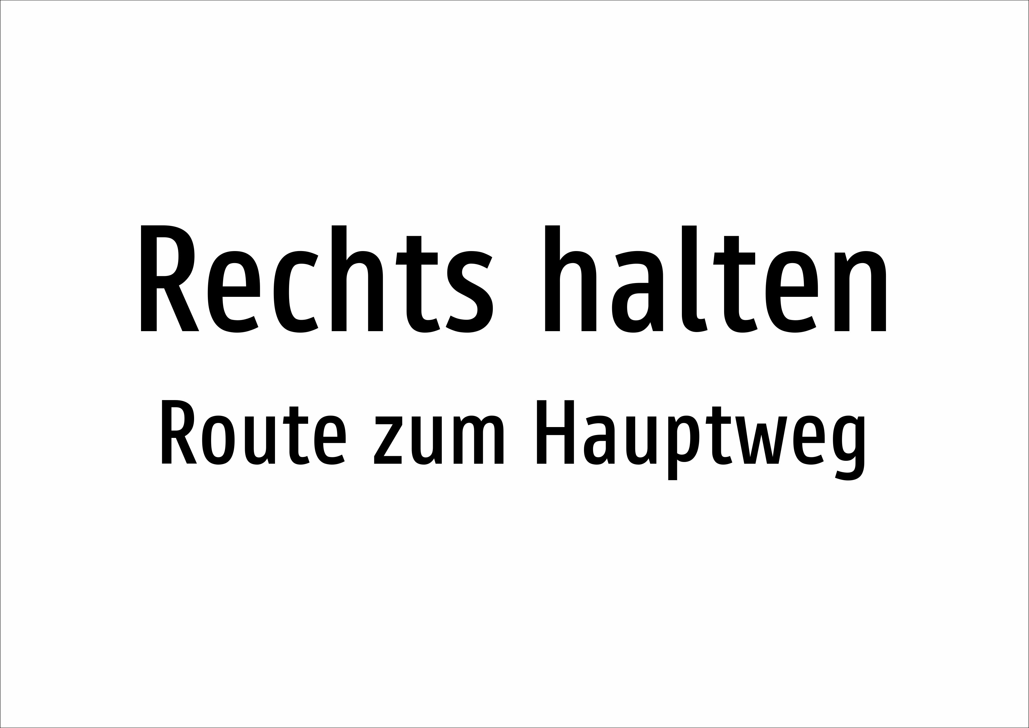 Rechts halten - Route zum Hauptweg - Schild - Produktbild 2