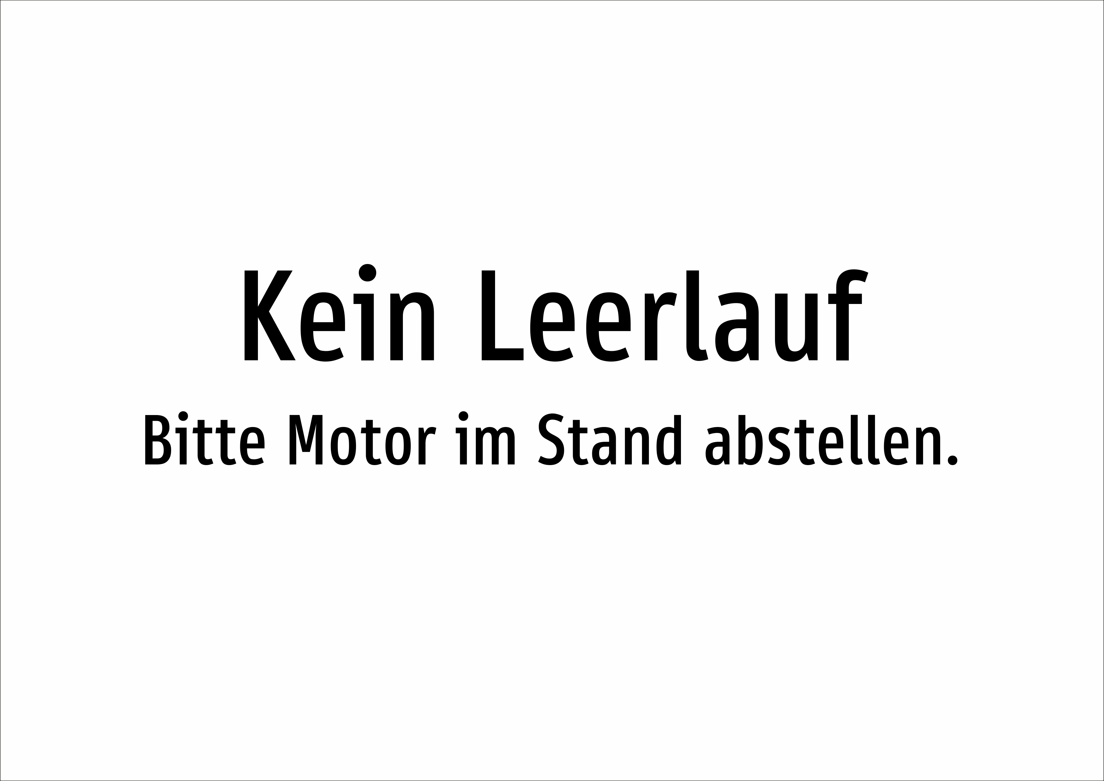 Kein Leerlauf - Bitte Motor im Stand abstellen. - Schild - Produktbild 2