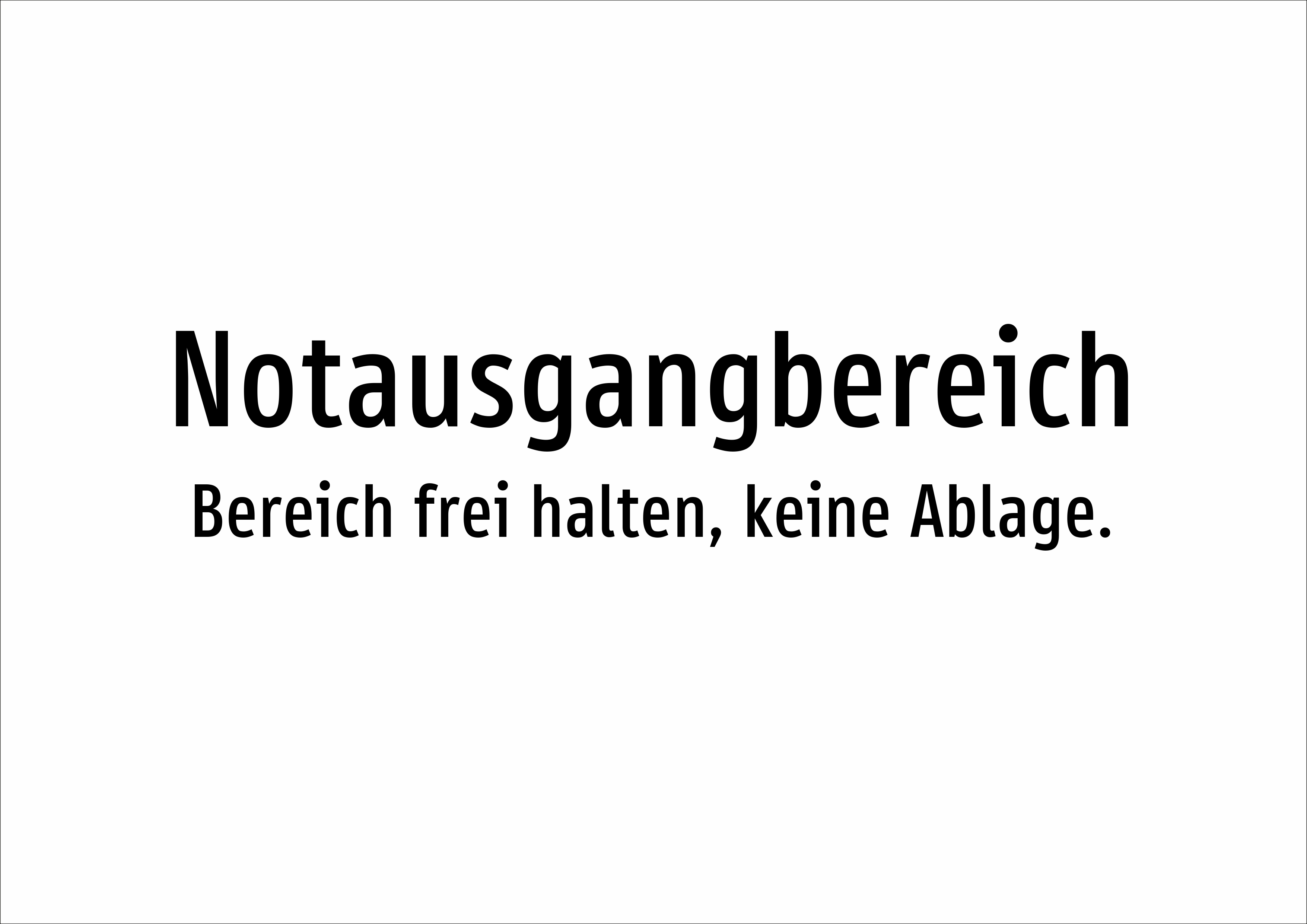 Notausgangbereich - Bereich frei halten, keine Ablage. - Schild - Produktbild 2