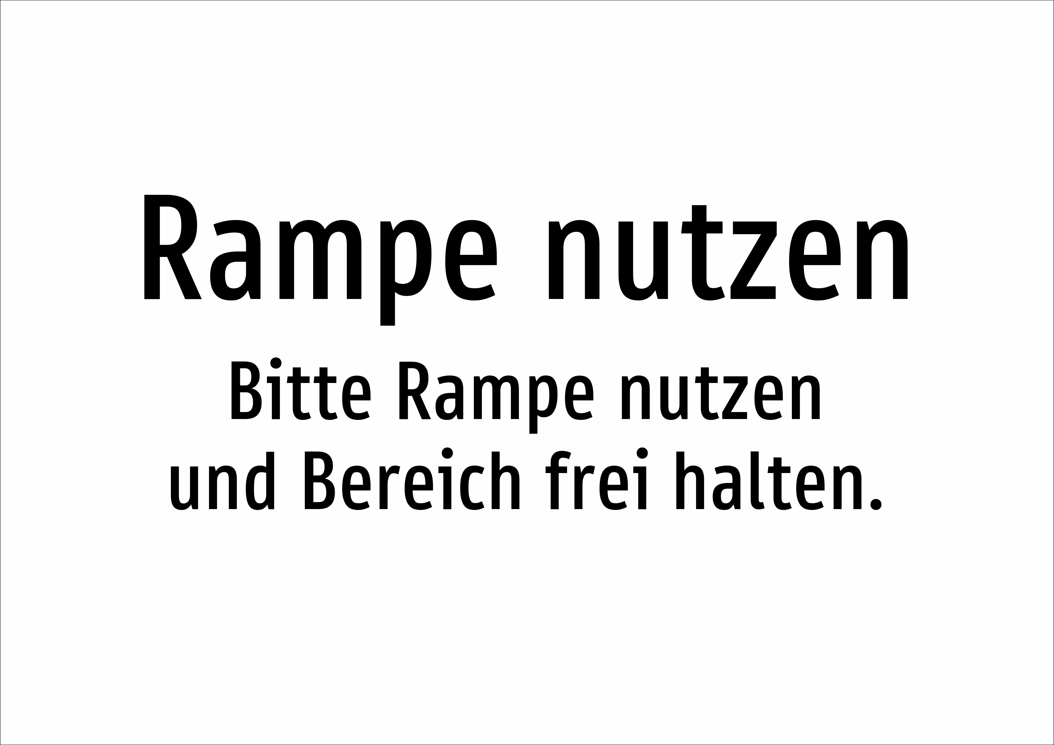 Rampe nutzen - Bitte Rampe nutzen und Bereich frei halten. - Schild - Produktbild 2
