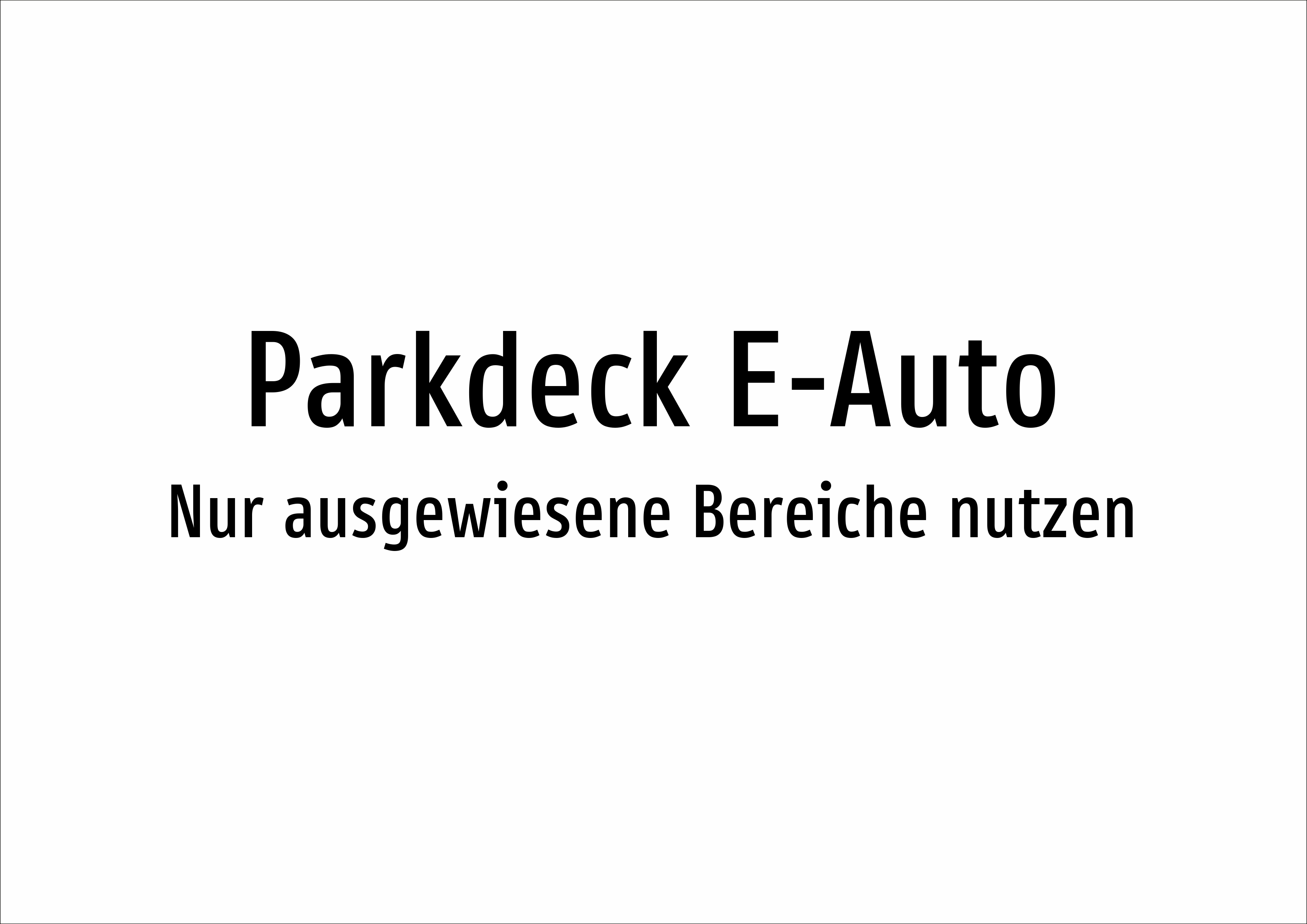 Parkdeck E-Auto - Nur ausgewiesene Bereiche nutzen - Schild - Produktbild 2