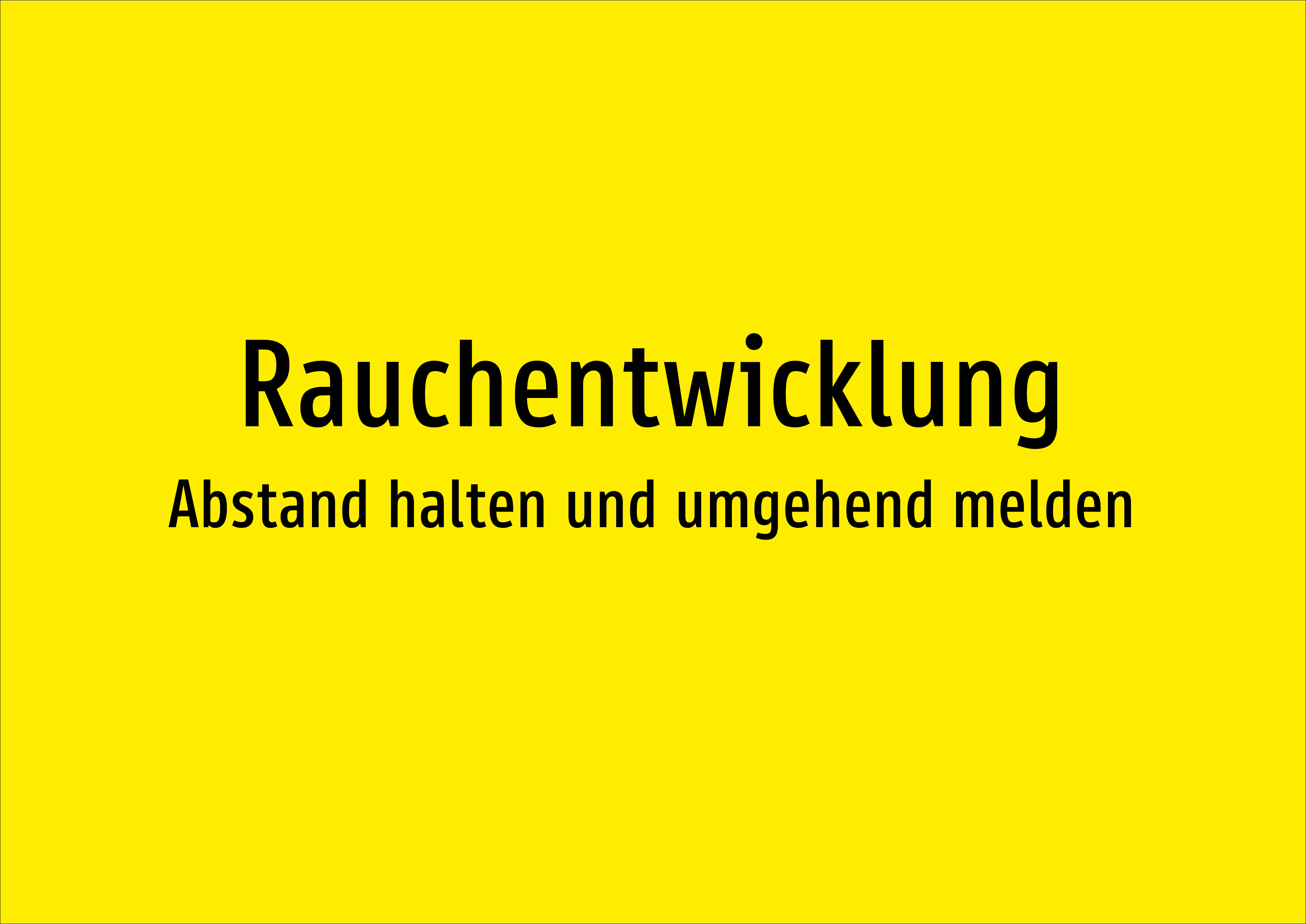 Rauchentwicklung - Abstand halten und umgehend melden - Schild - Produktbild 2