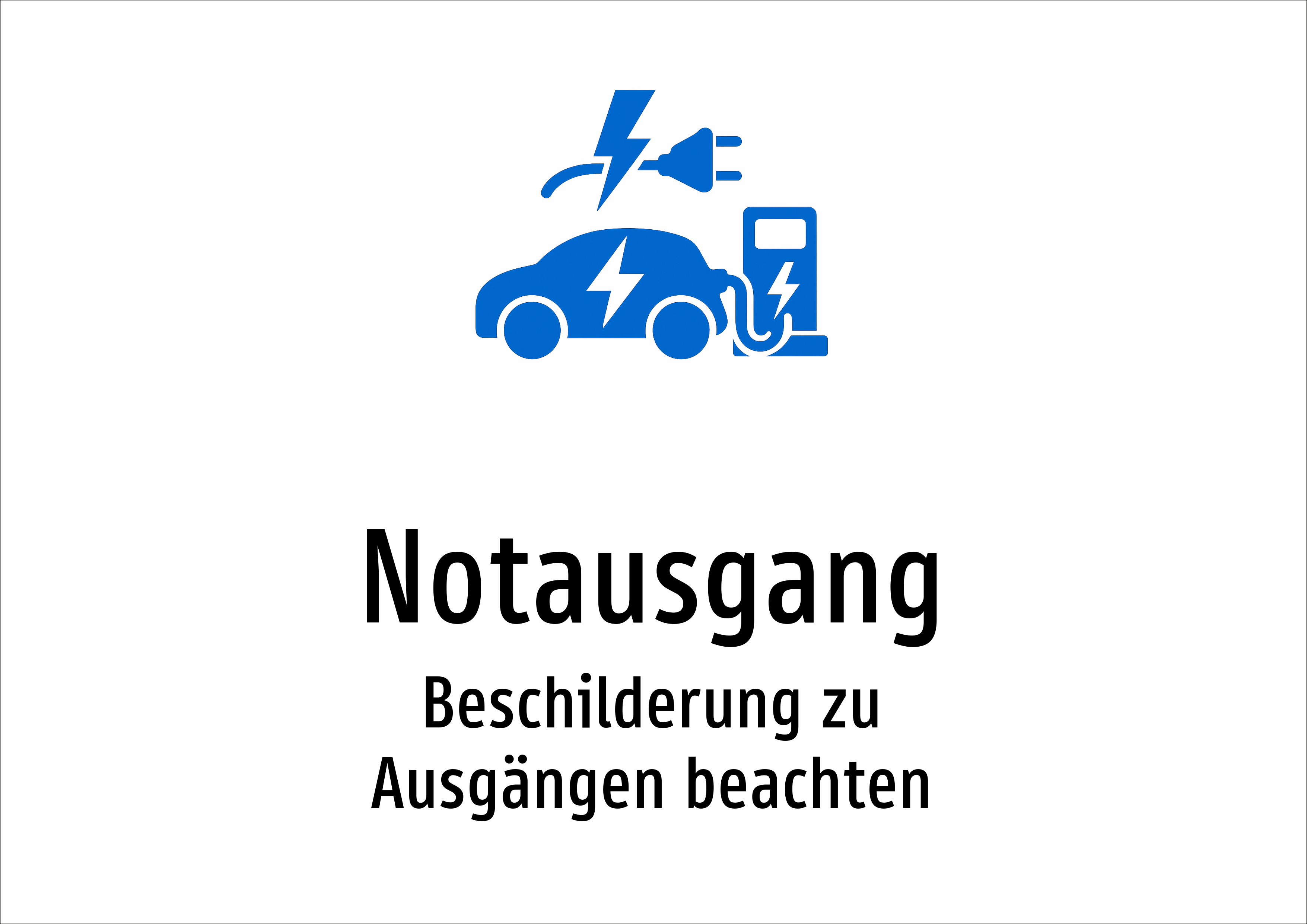 Notausgang - Beschilderung zu Ausgängen beachten - Schild