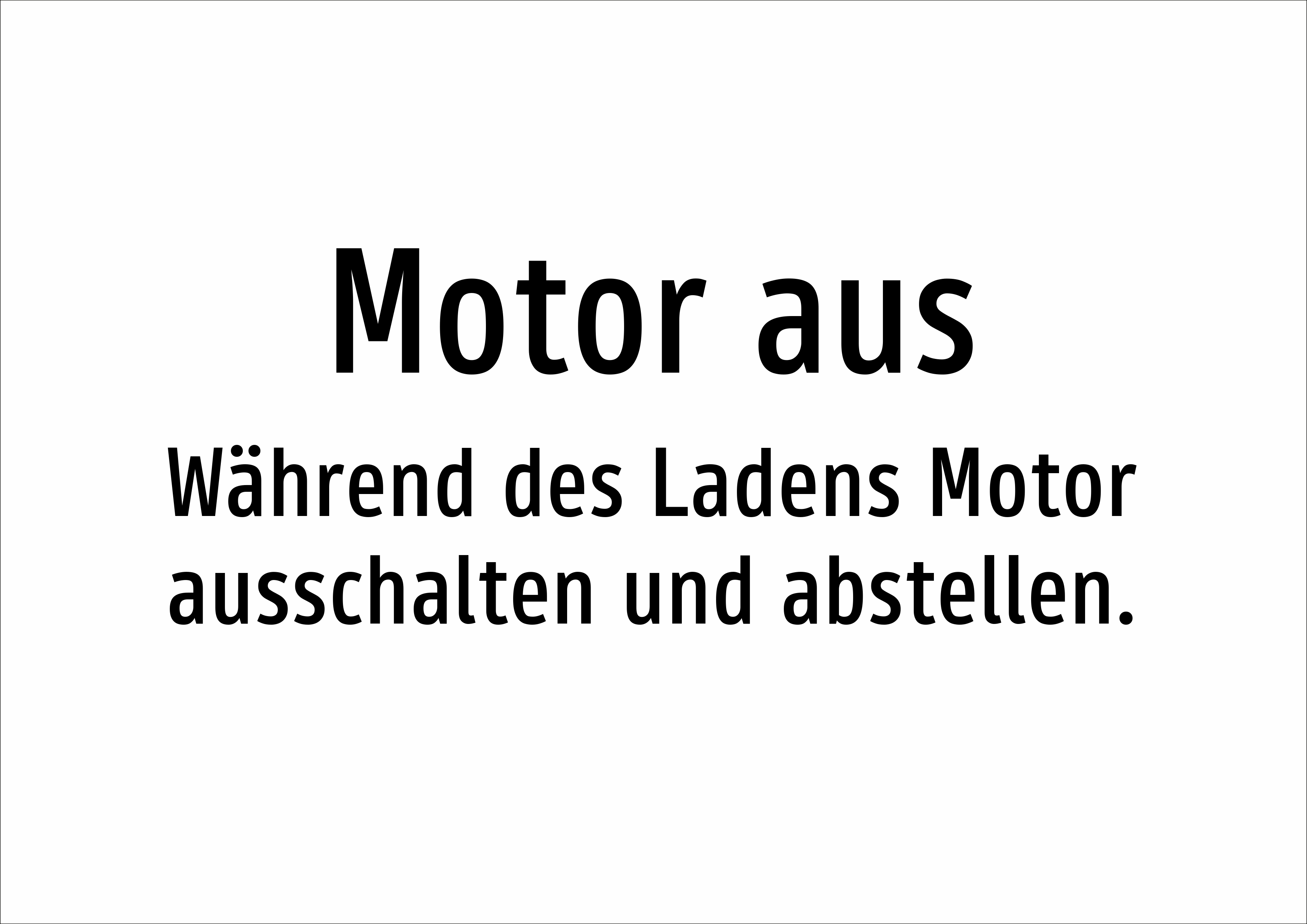 Motor aus - Während des Ladens Motor ausschalten und abstellen. - Schild - Produktbild 2
