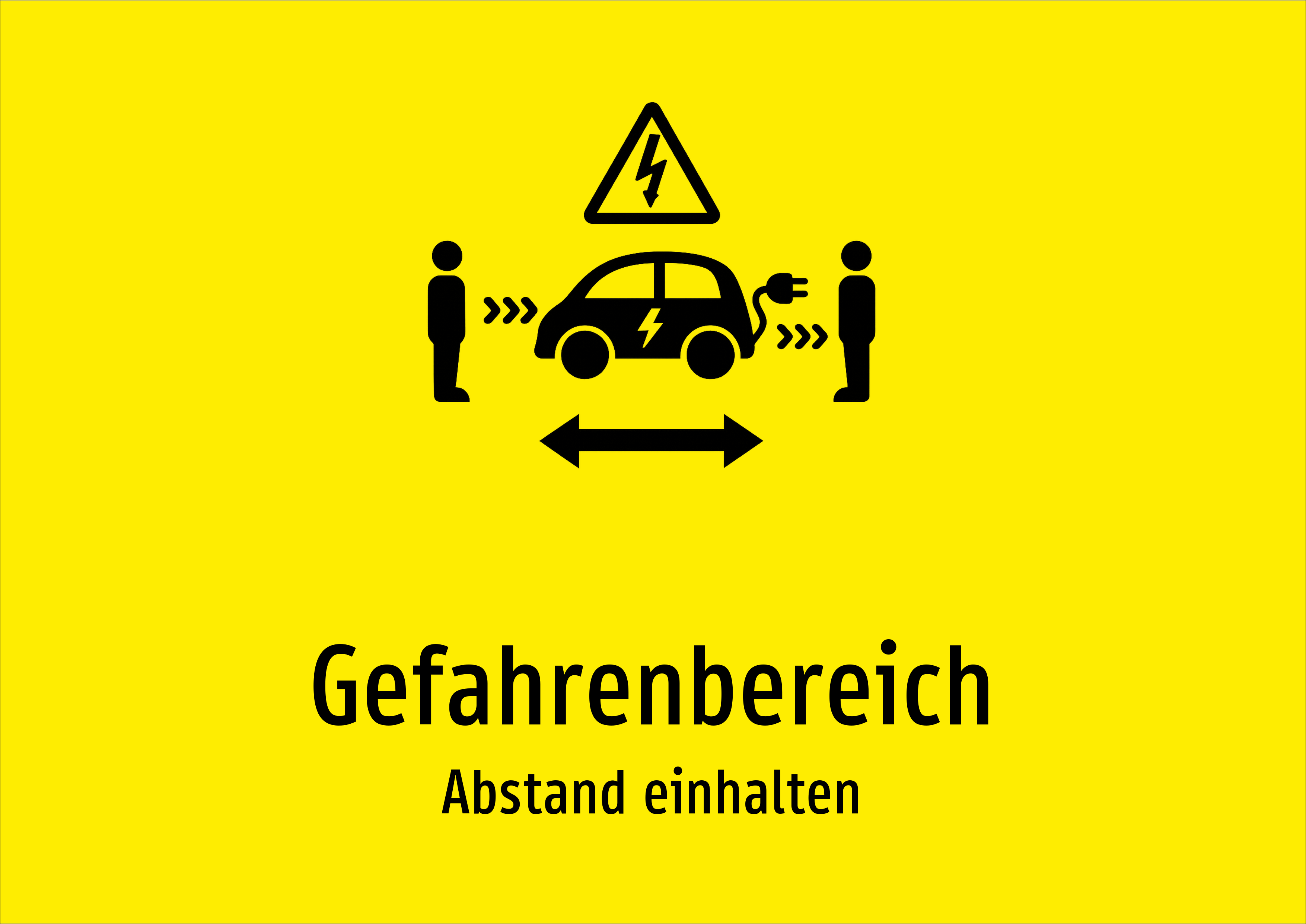 Gefahrenbereich - Abstand einhalten - Schild